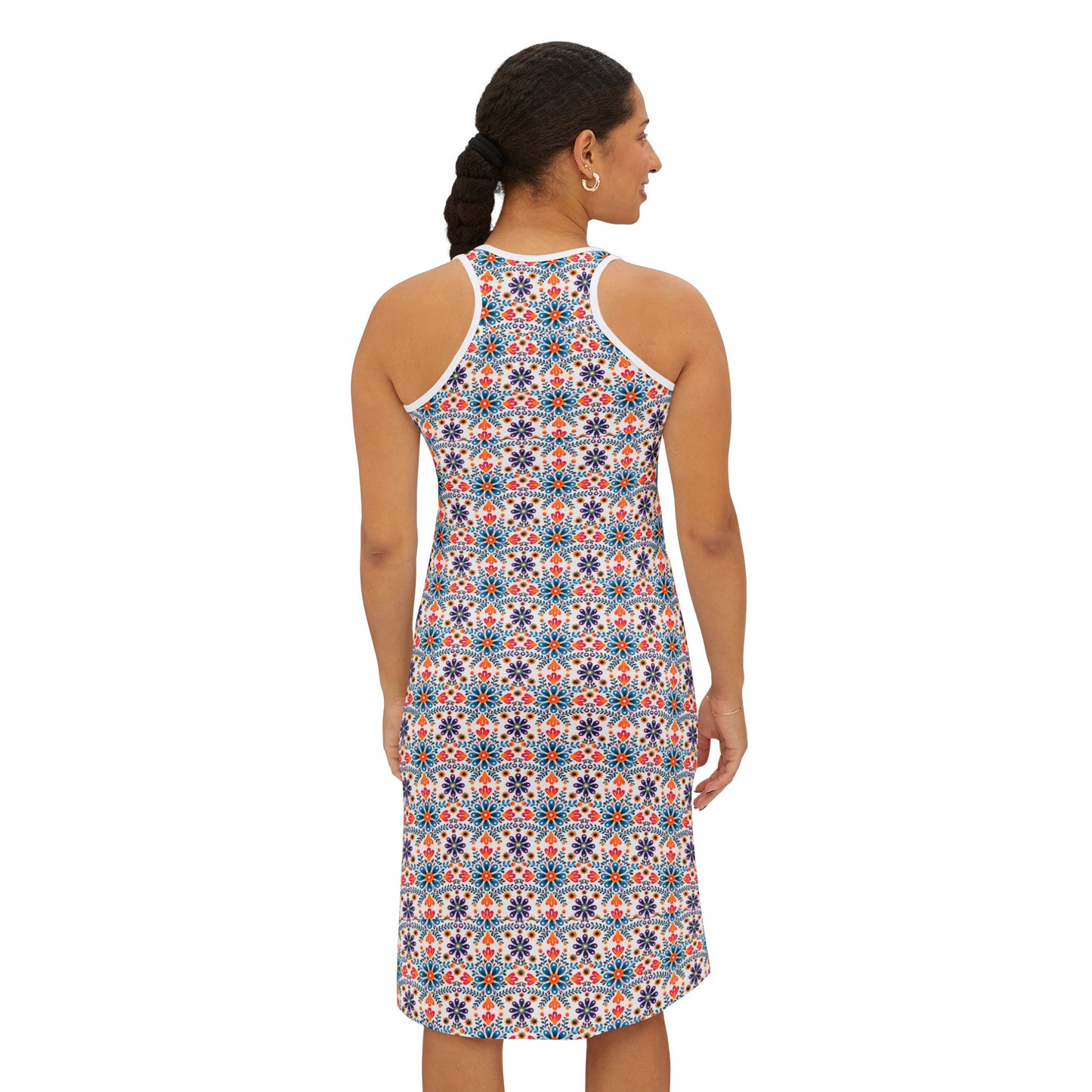 Colorful Floral Women's Racerback Dress - Perfect for Summer Outings & Casual Wear