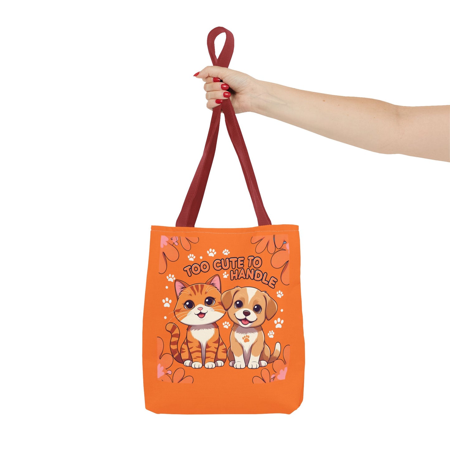 Adorable Pet Lovers Tote Bag, Cute Cat and Dog Design, Perfect Gift for Animal Lovers, Everyday Carry, Pet Adoption Day
