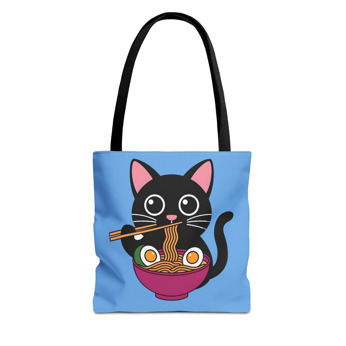 Cute Cat Noodle Tote Bag | Animal Lover Gift, Beach Bag, Shopping Tote, Foodie Accessory, Pet Lover's Bag