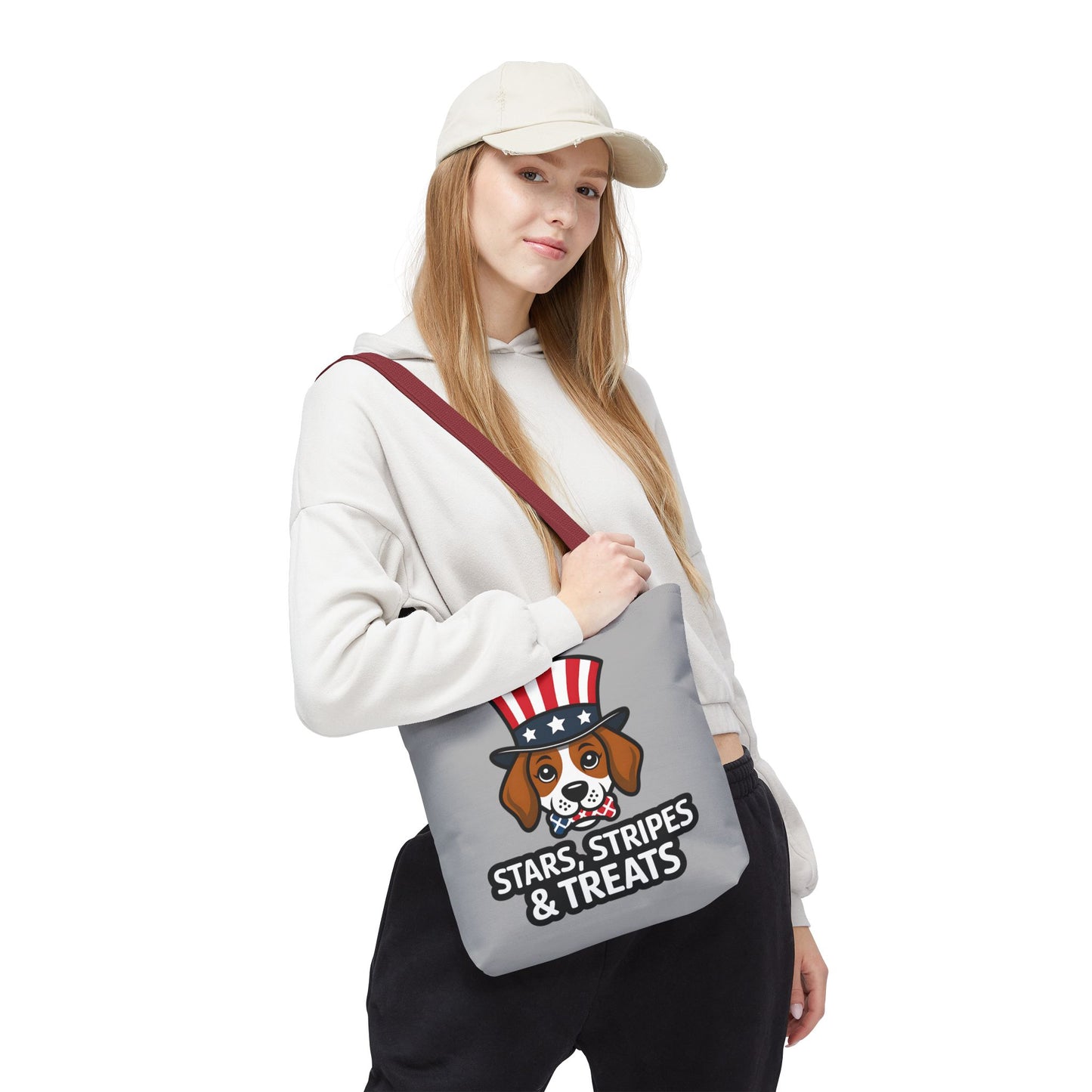 Patriotic Dog Tote Bag - Stars, Stripes & Treats - Cute Pet Lover Gift, Summer Fair, Dog Lovers, July 4th, Everyday Use