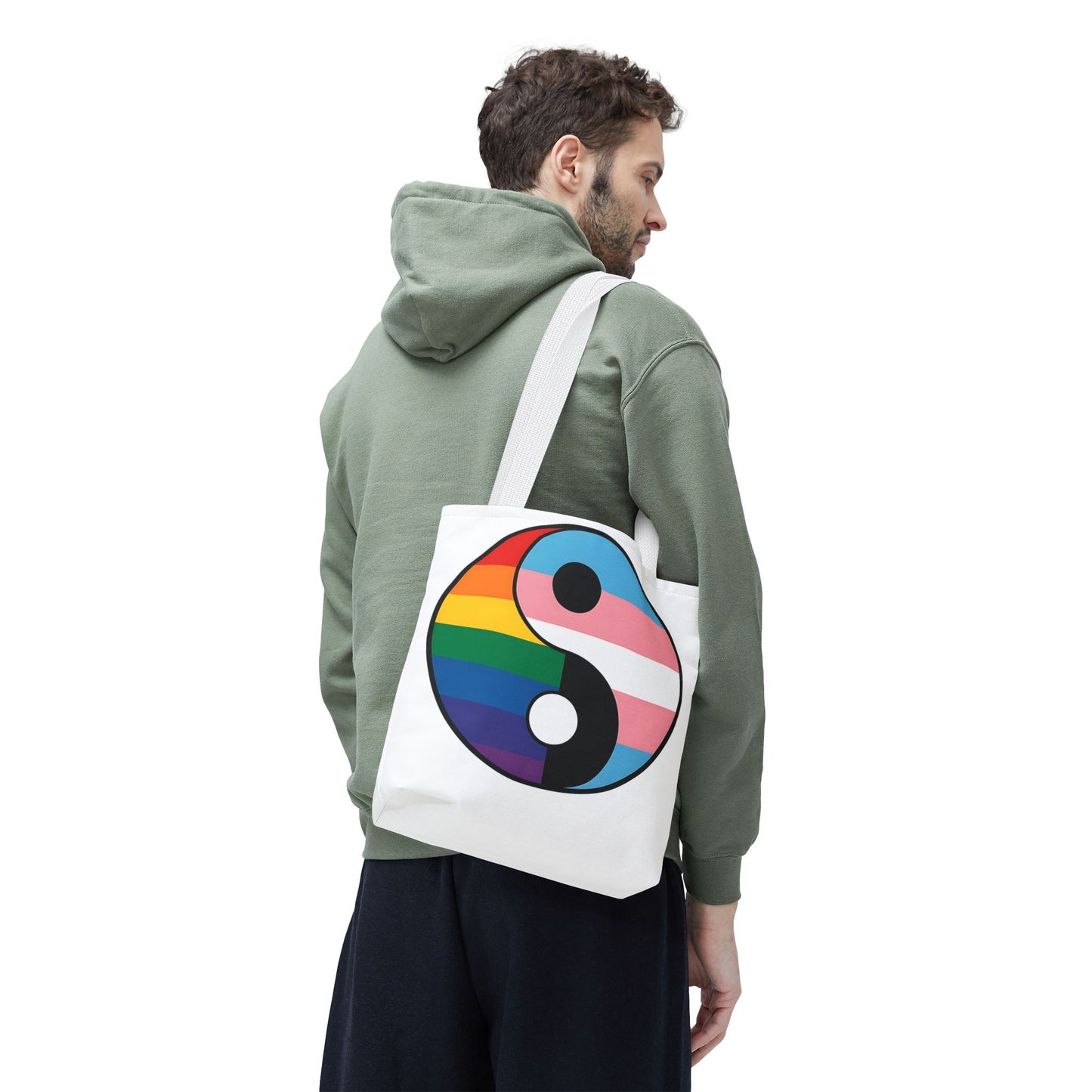 Yin Yang Pride Tote Bag - Colorful LGBTQ+ Symbol for Everyday Use