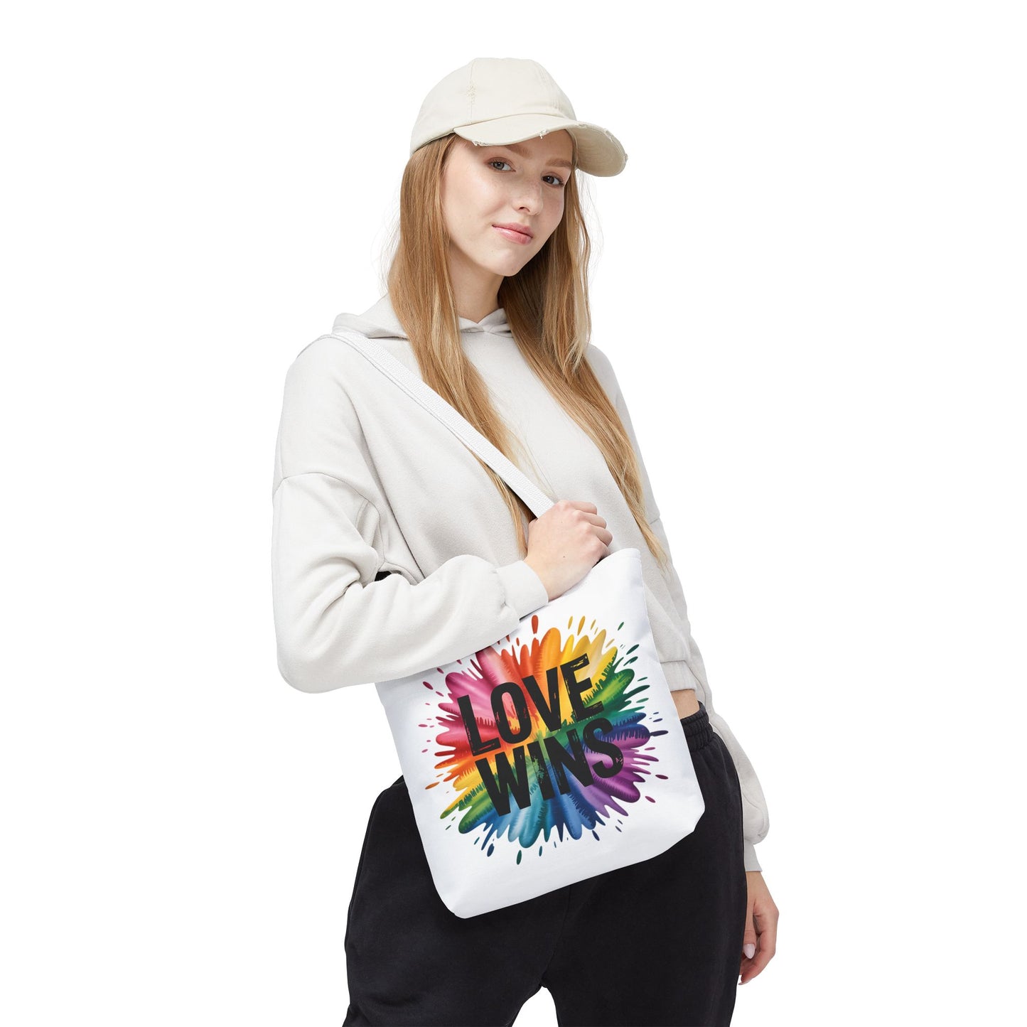 Love Wins Colorful Tote Bag - Perfect for Pride, Events, and Everyday Use