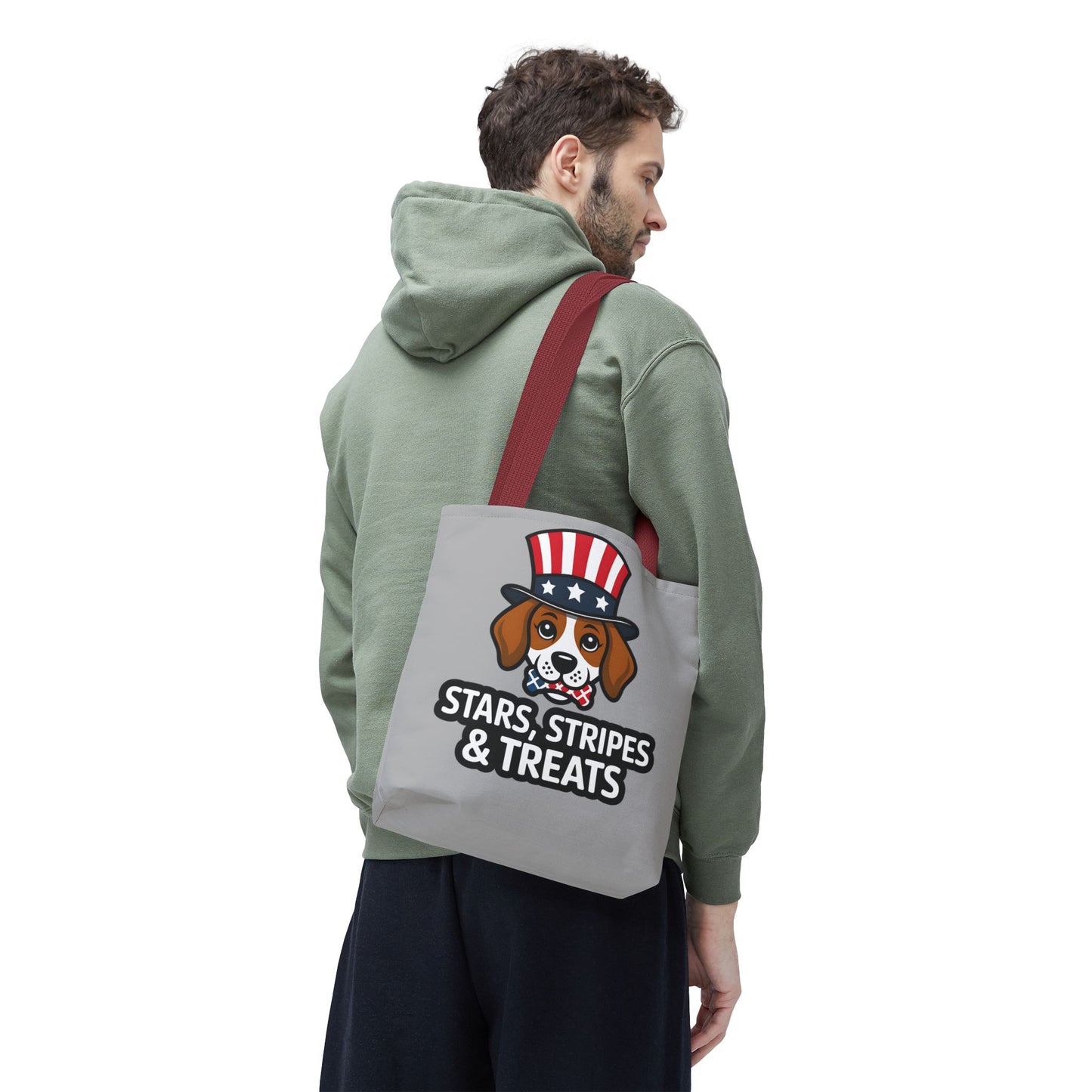 Patriotic Dog Tote Bag - Stars, Stripes & Treats - Cute Pet Lover Gift, Summer Fair, Dog Lovers, July 4th, Everyday Use