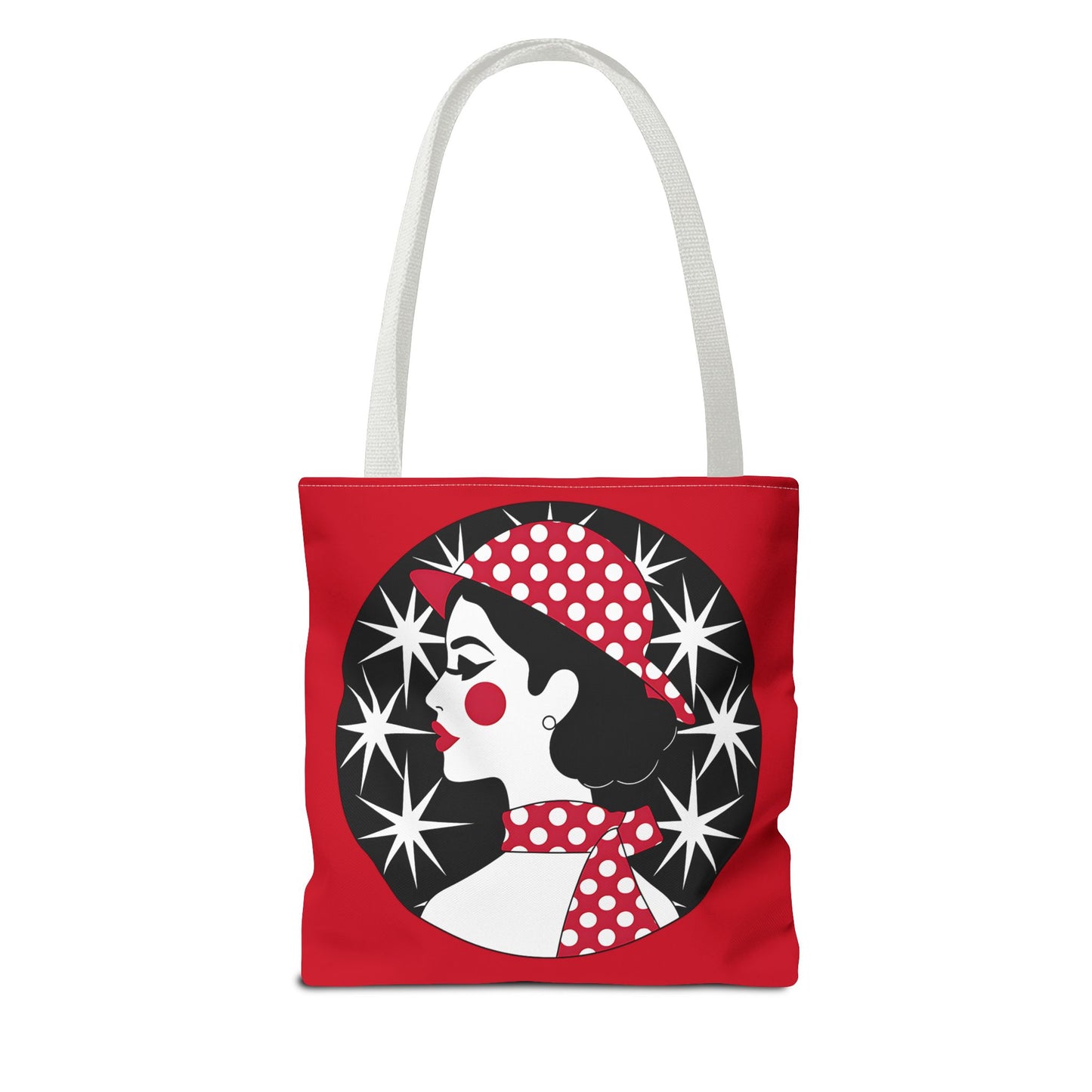 Vintage Glamour Tote Bag - Retro Fashion, Stylish Handbag, Gift for Her, Everyday Use, Polka Dot Design