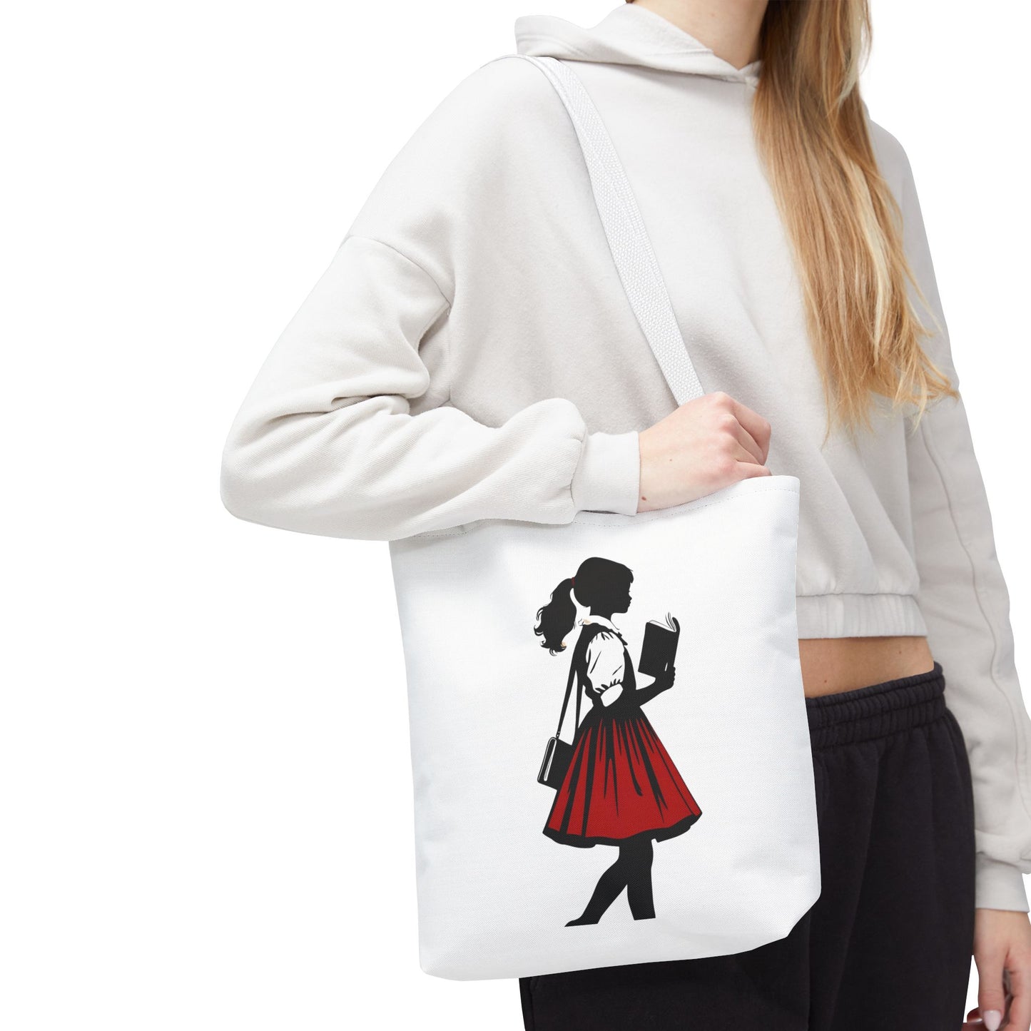 Chic Literary Tote Bag, Stylish Book Tote, Girly Eco-Friendly Bag, Feminine Reusable Shopper, Perfect Gift for Book Lovers