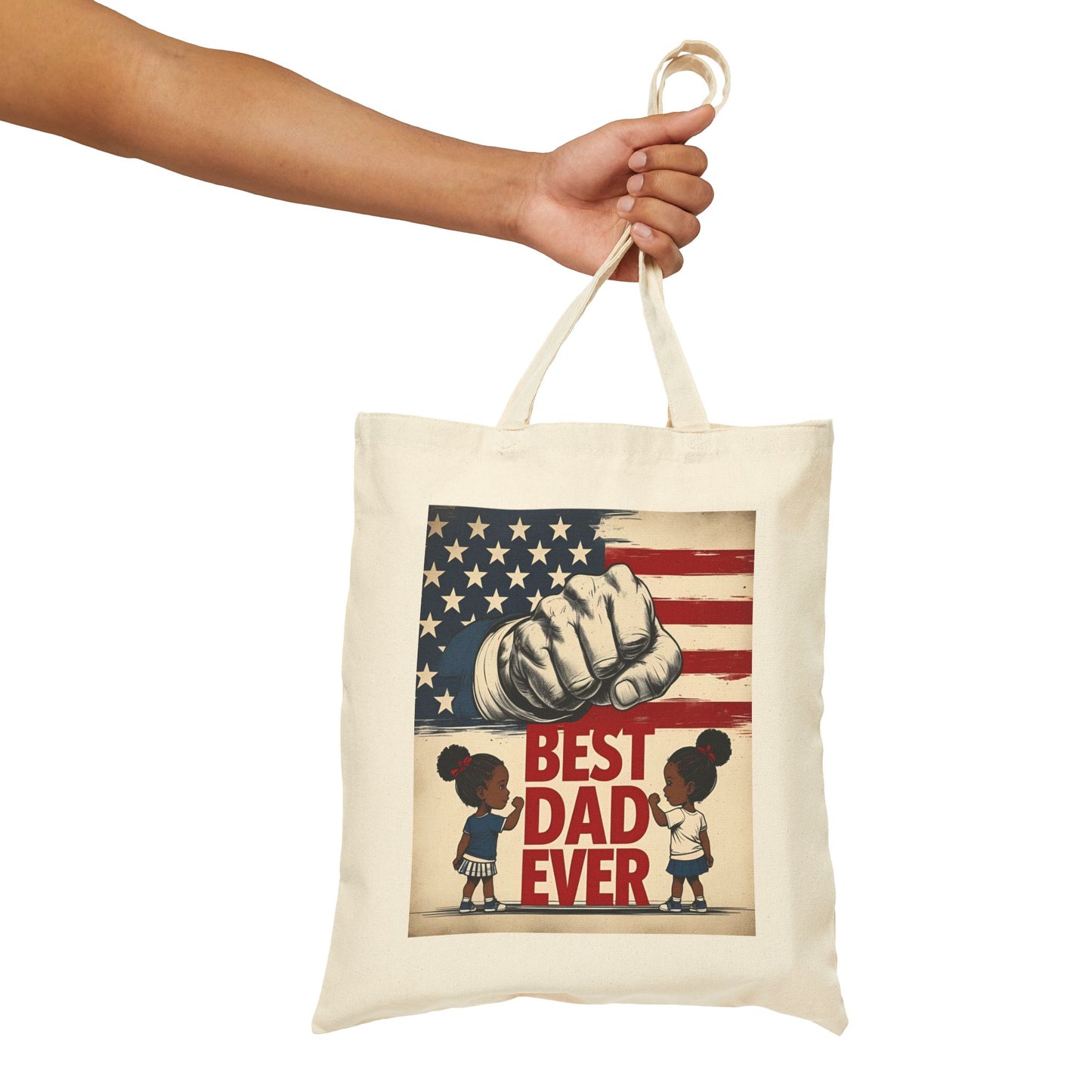 Best Dad Ever Cotton Canvas Tote Bag | Perfect for Father's Day, Dad Gift, Eco-Friendly Shopping, Family Outings, Everyday Use