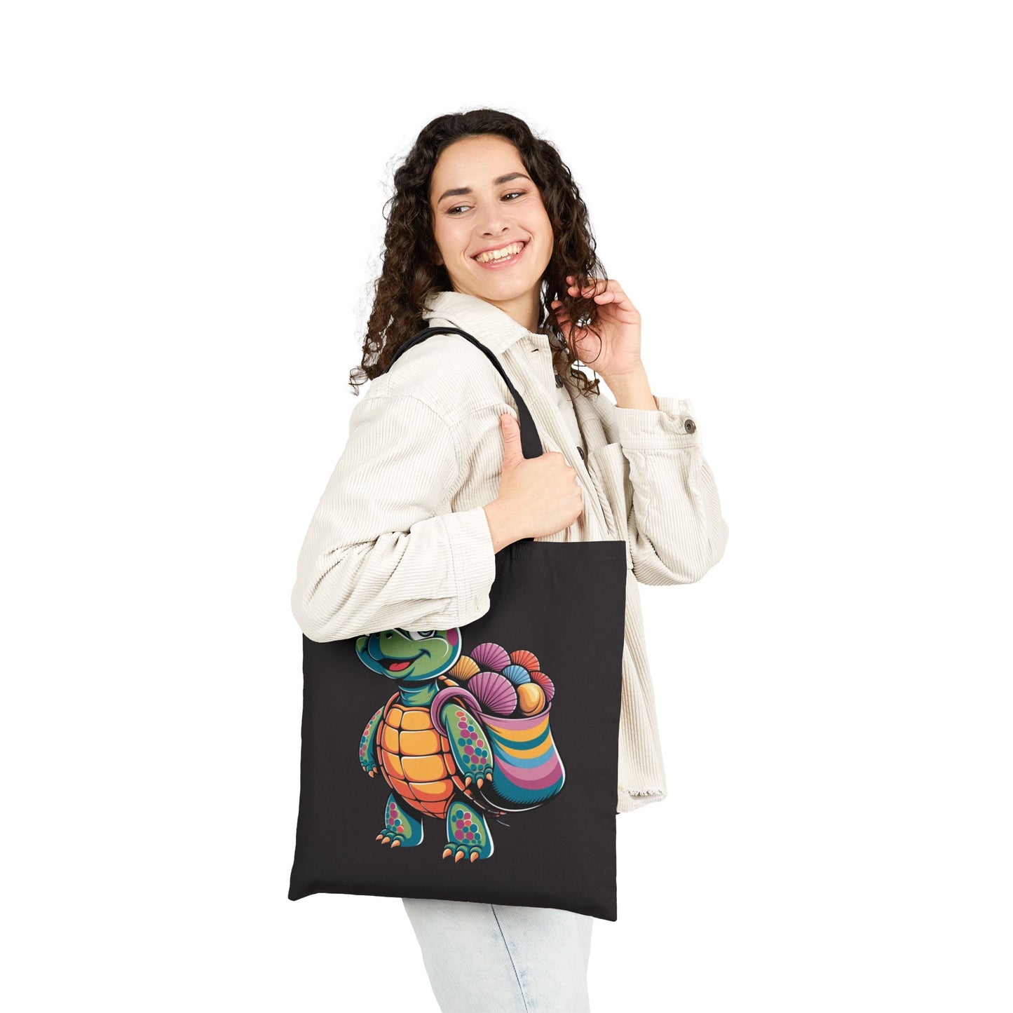 Colorful Turtle Canvas Tote Bag | Eco-Friendly Shopping, Beach Bag, Craft Tote, Gift for Nature Lovers, Earth Day Essentials