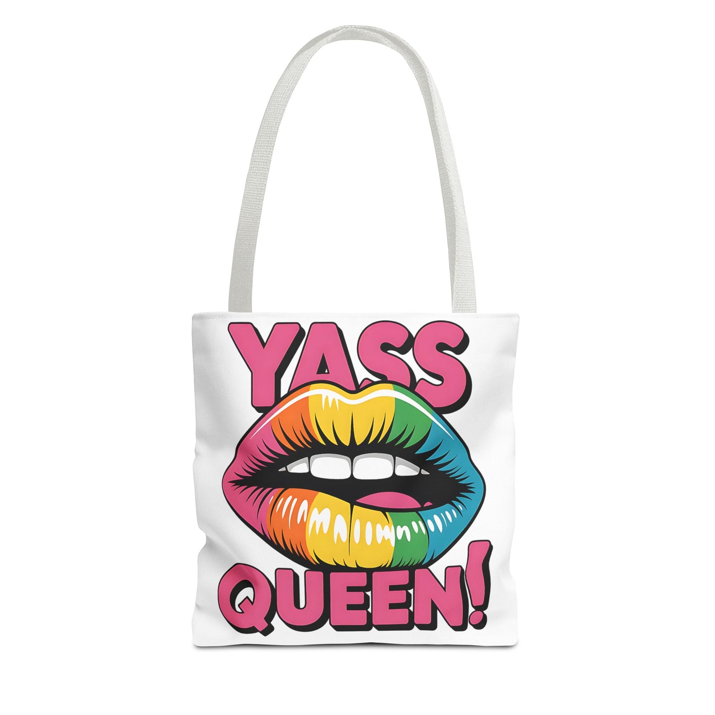 Yass Queen Tote Bag - Rainbow Lips Design for LGBTQ+ Pride and Empowerment