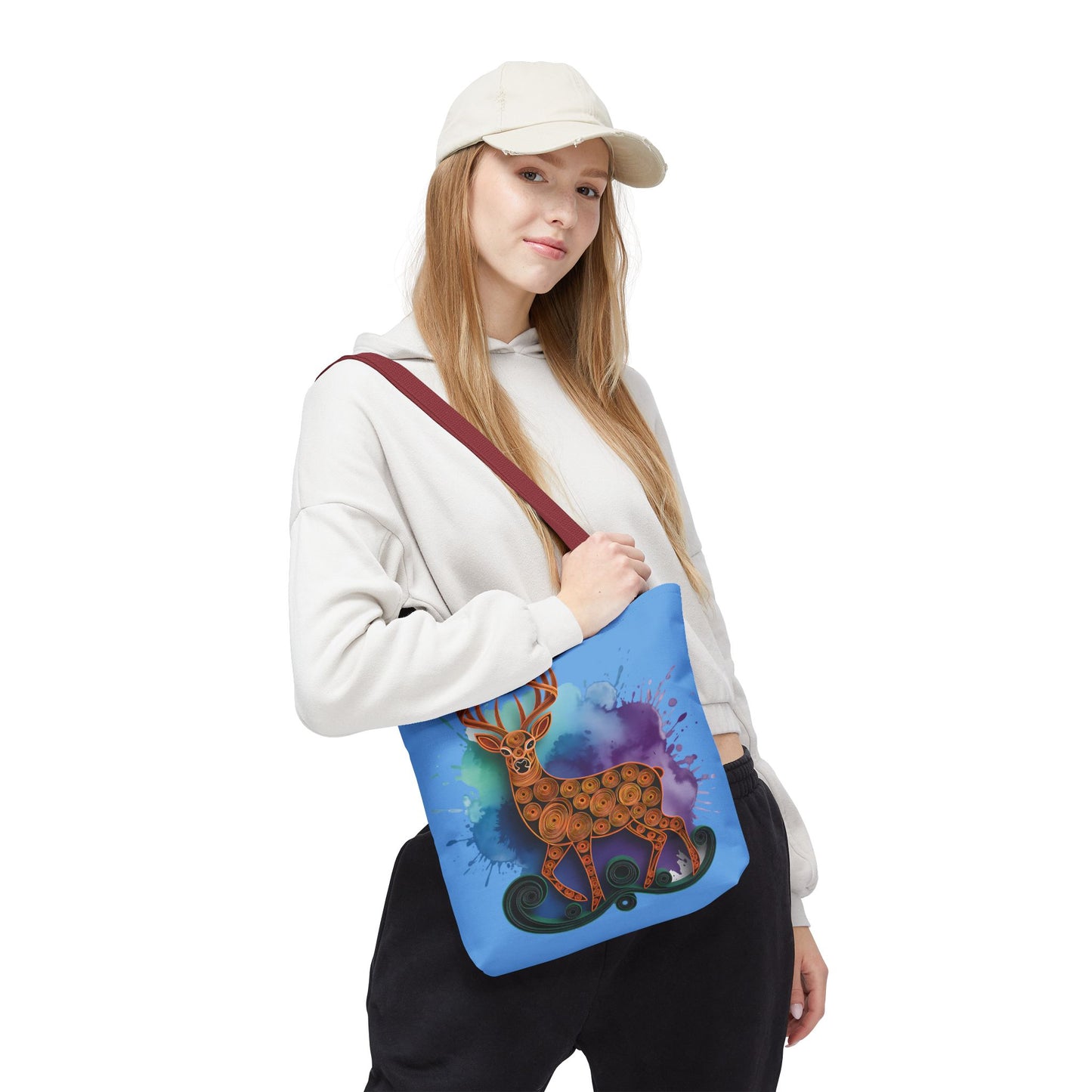 Bohemian Deer Tote Bag, Eco-Friendly Shopping Bag, Colorful Canvas Shoulder Bag, Gift for Nature Lovers, Unique Reusable Tote