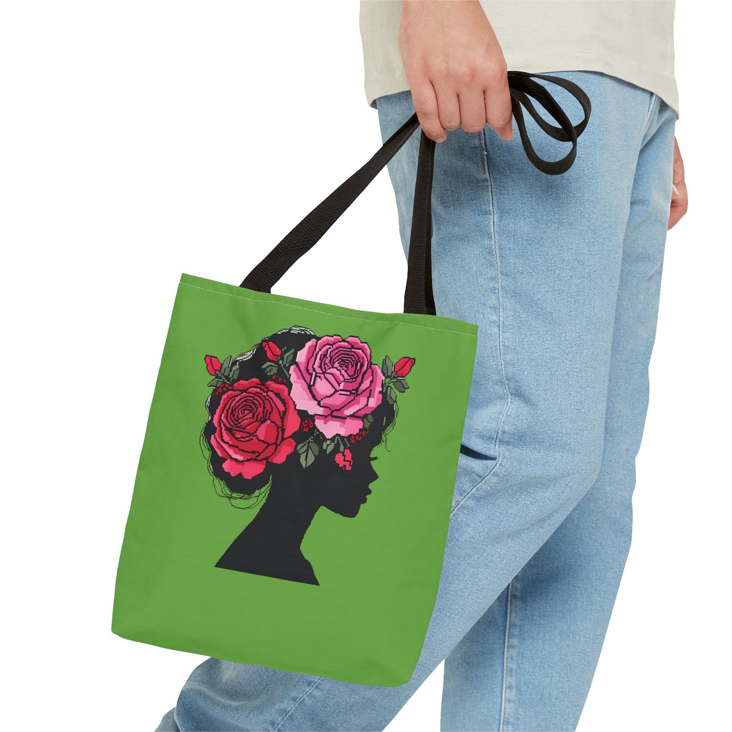 Floral Silhouette Tote Bag - Eco-Friendly, Stylish, Gifts for Her, Travel Essential, Canvas Shopper