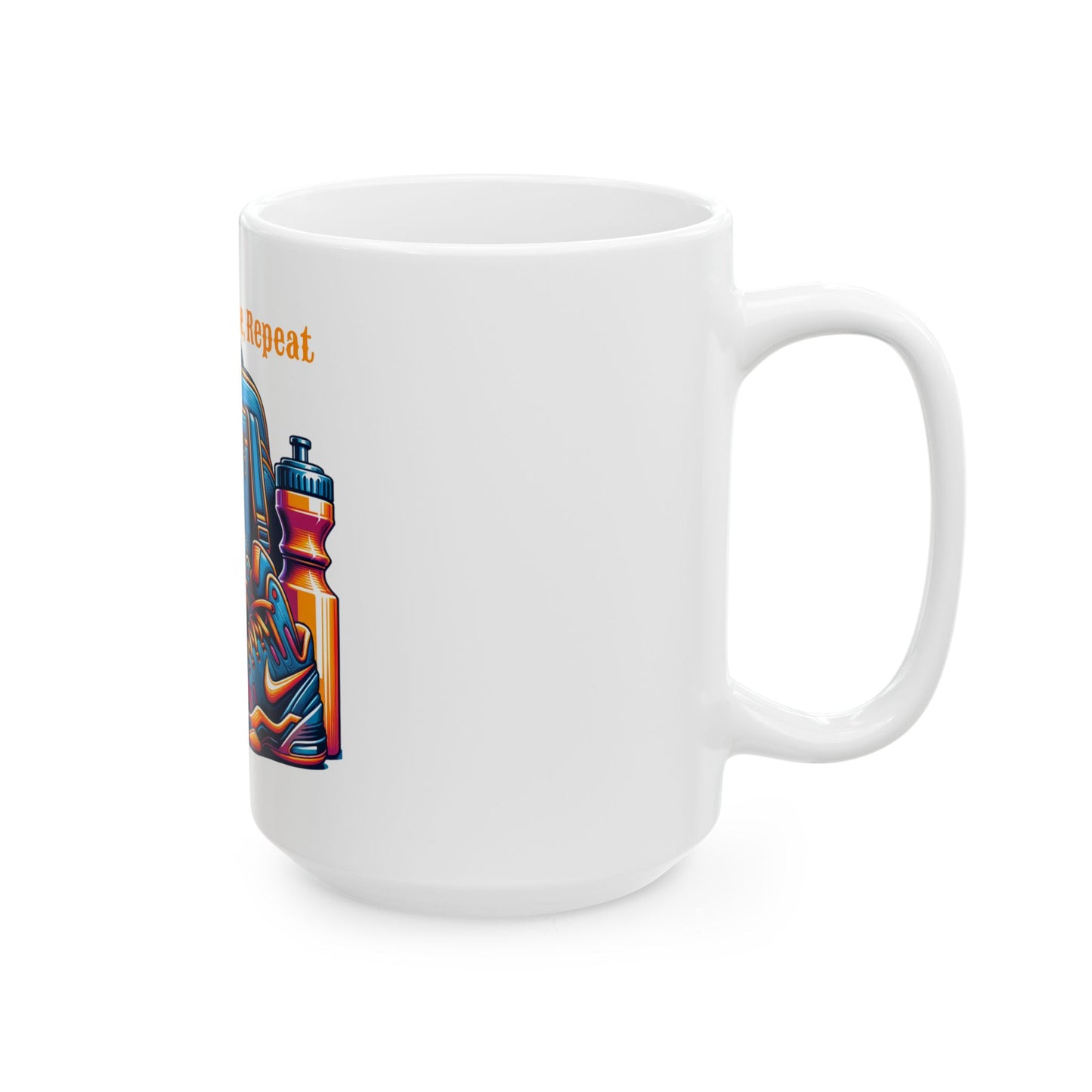 Eat Sleep Hike Repeat Ceramic Mug – Perfect for Sports Lovers