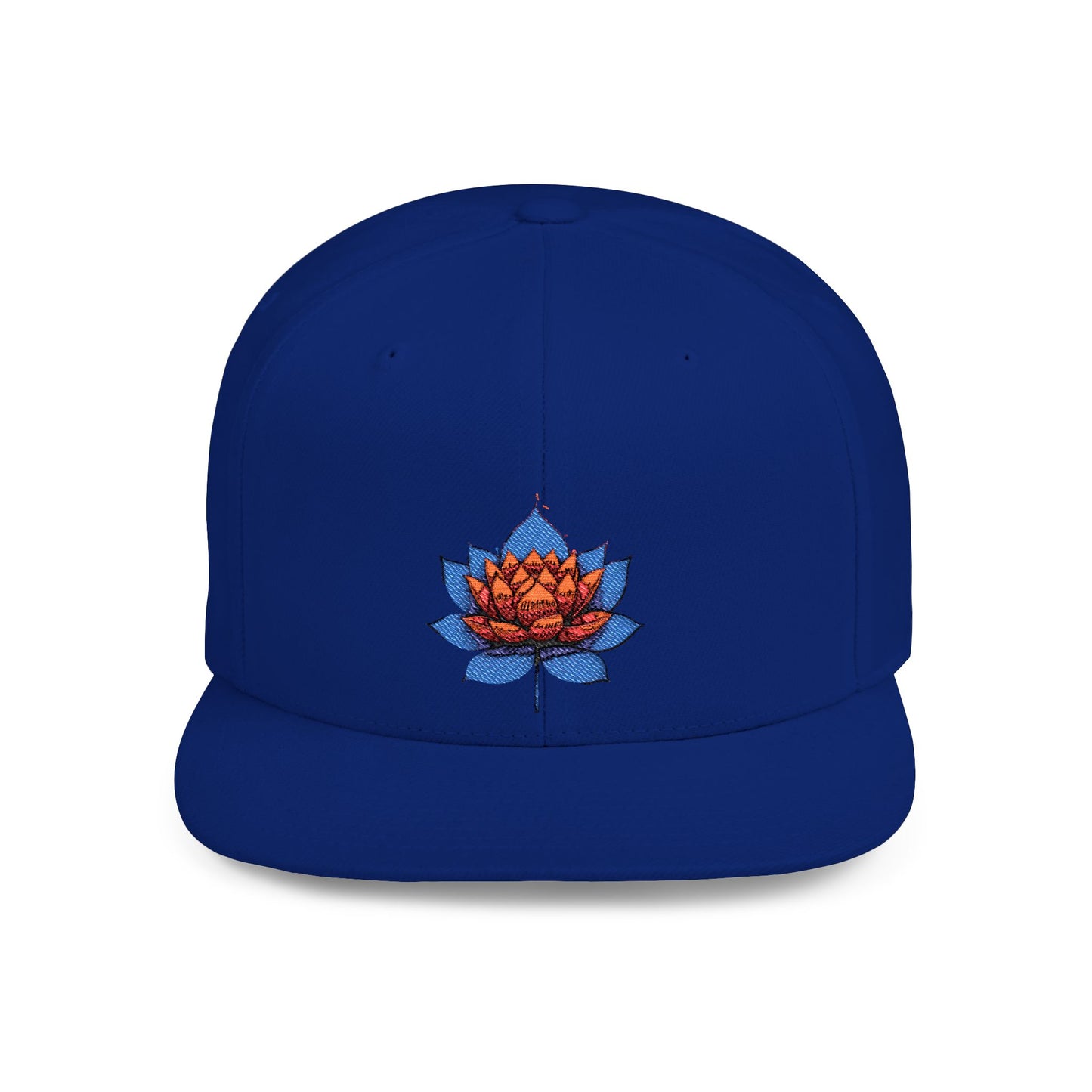 Lotus Flower Flat Bill Snapback Cap - Stylish & Versatile