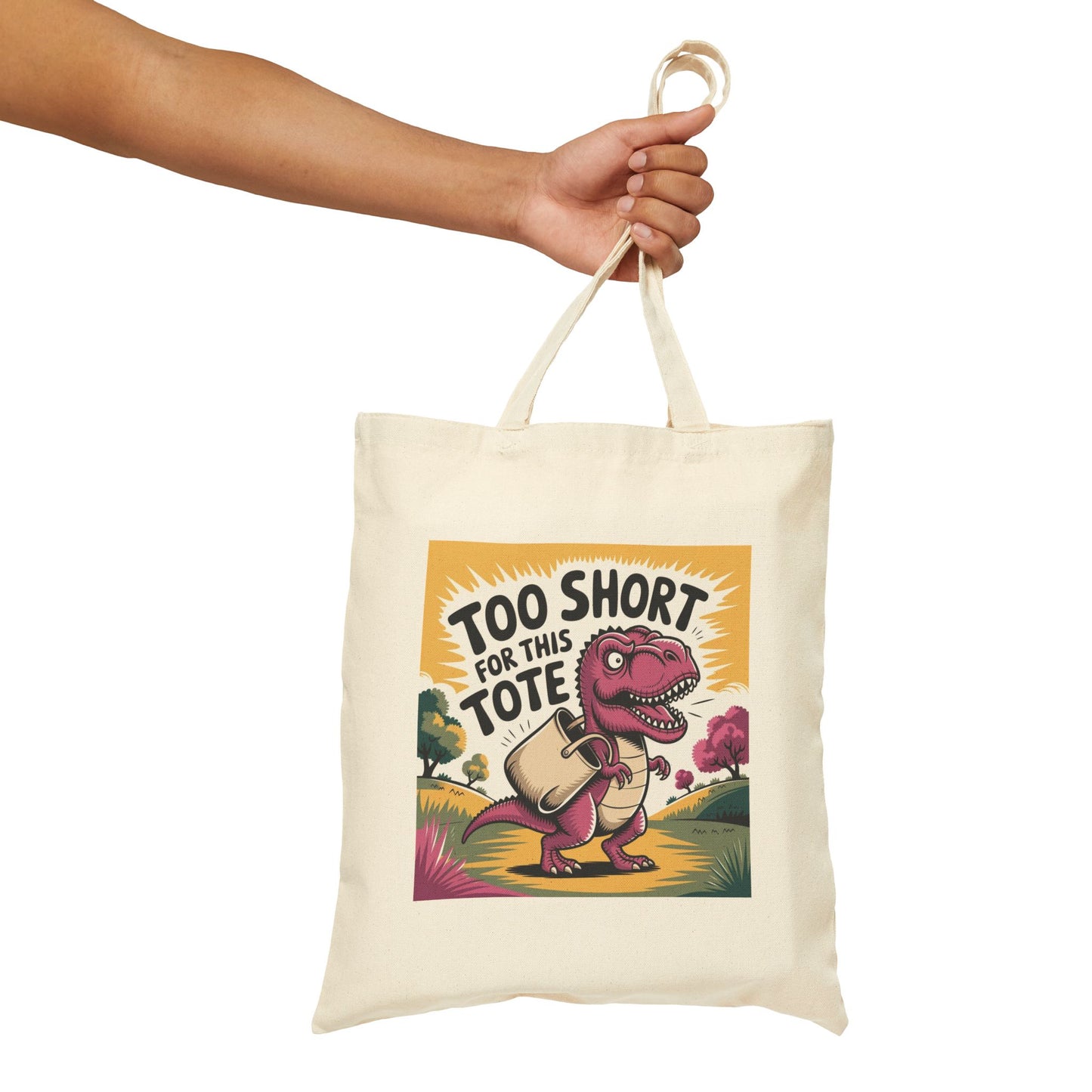 Funny Dinosaur Tote Bag, Reusable Shopping Bag, Gift for Dinosaurs Lovers, Eco-Friendly Tote, Cute Canvas Bag