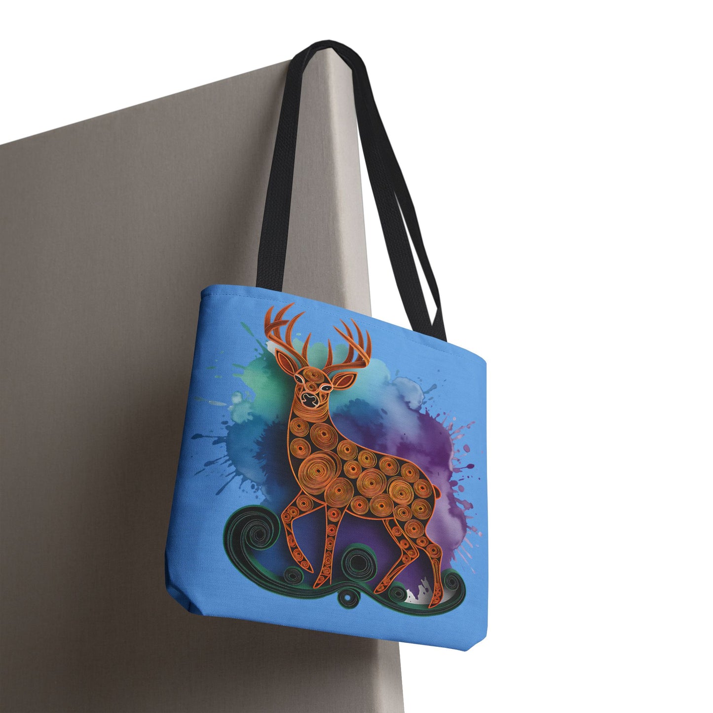 Bohemian Deer Tote Bag, Eco-Friendly Shopping Bag, Colorful Canvas Shoulder Bag, Gift for Nature Lovers, Unique Reusable Tote