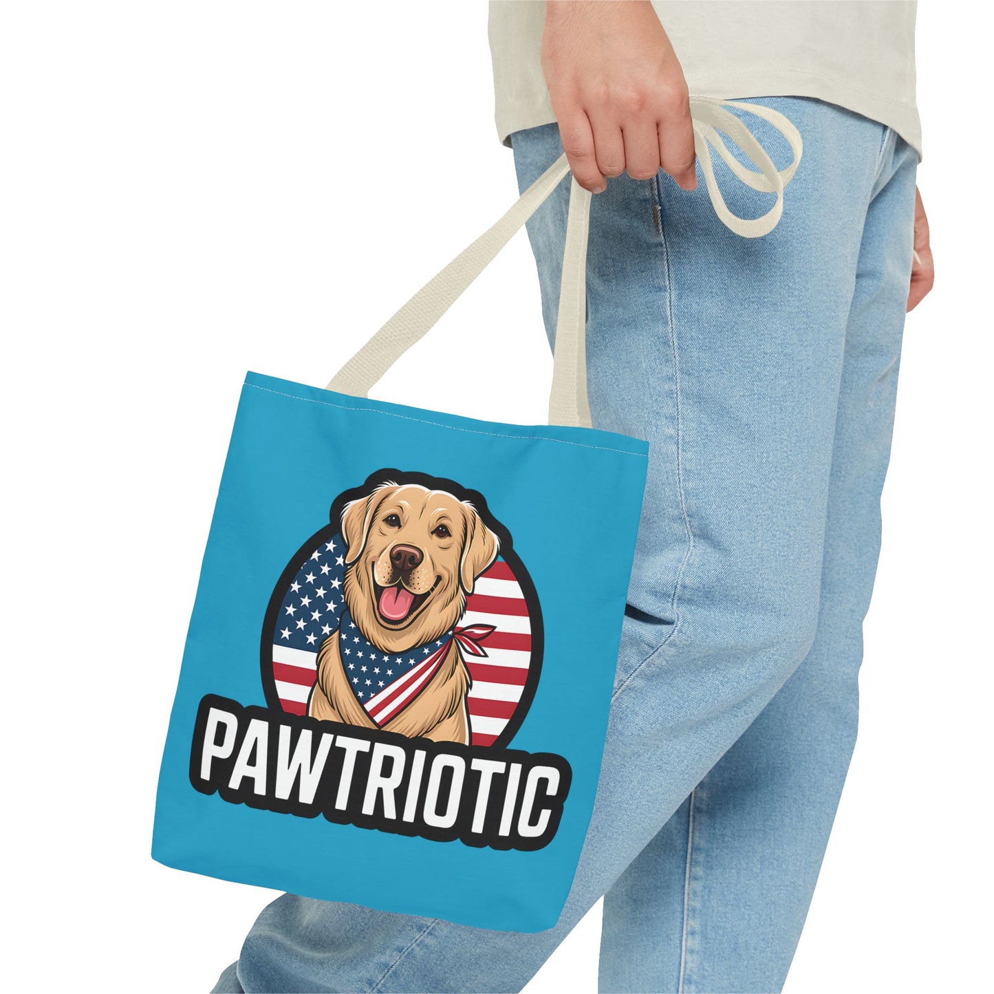 Pawtrotic Tote Bag, Dog Lover's Accessory, Patriotic Dog Tote, Animal Appreciation Gift, Fourth of July Celebration