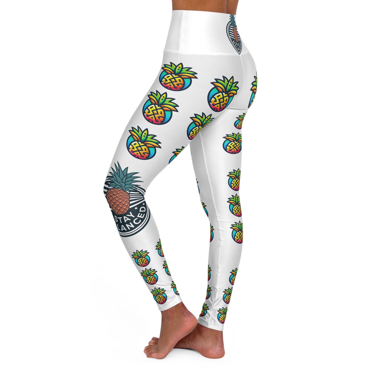 Pineapple Print High Waisted Yoga Leggings - Stylish Activewear for Balanced Living