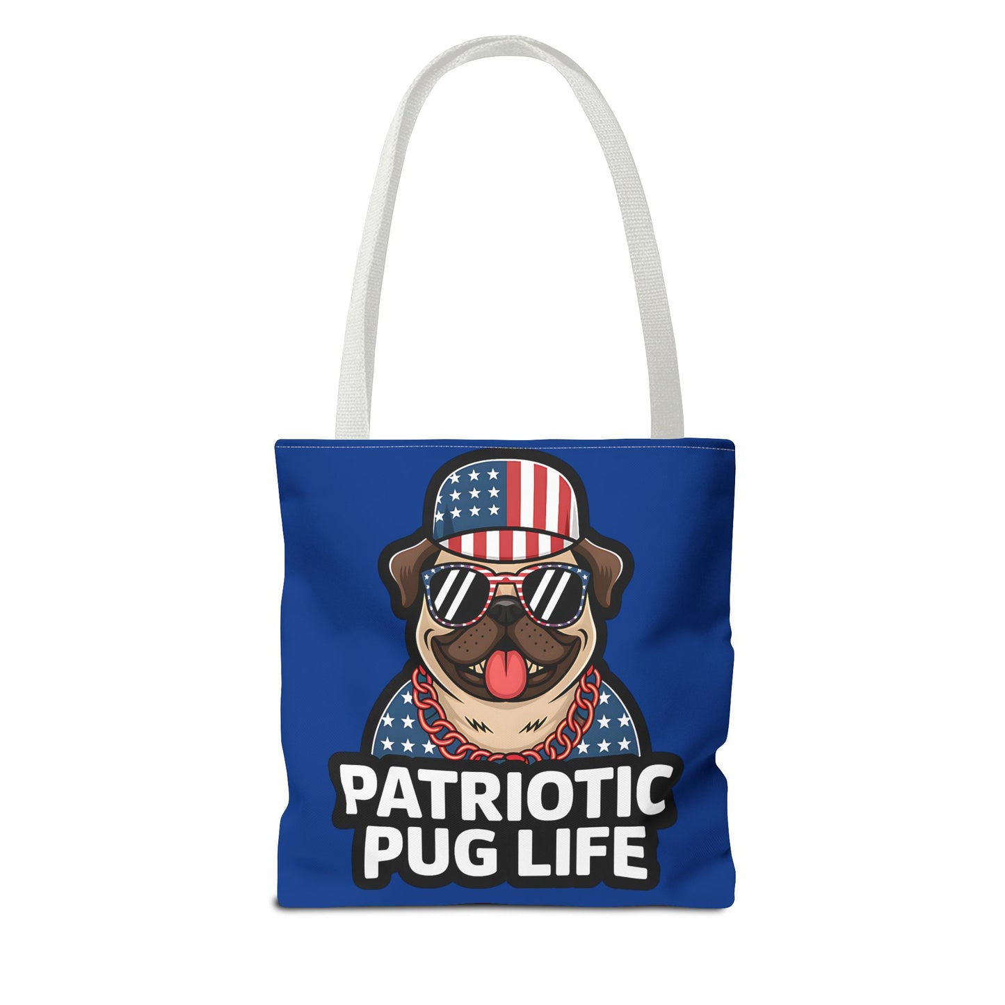 Patriotic Pug Tote Bag, Fun Dog Lover's Accessory, Perfect for Independence Day or Any Celebration