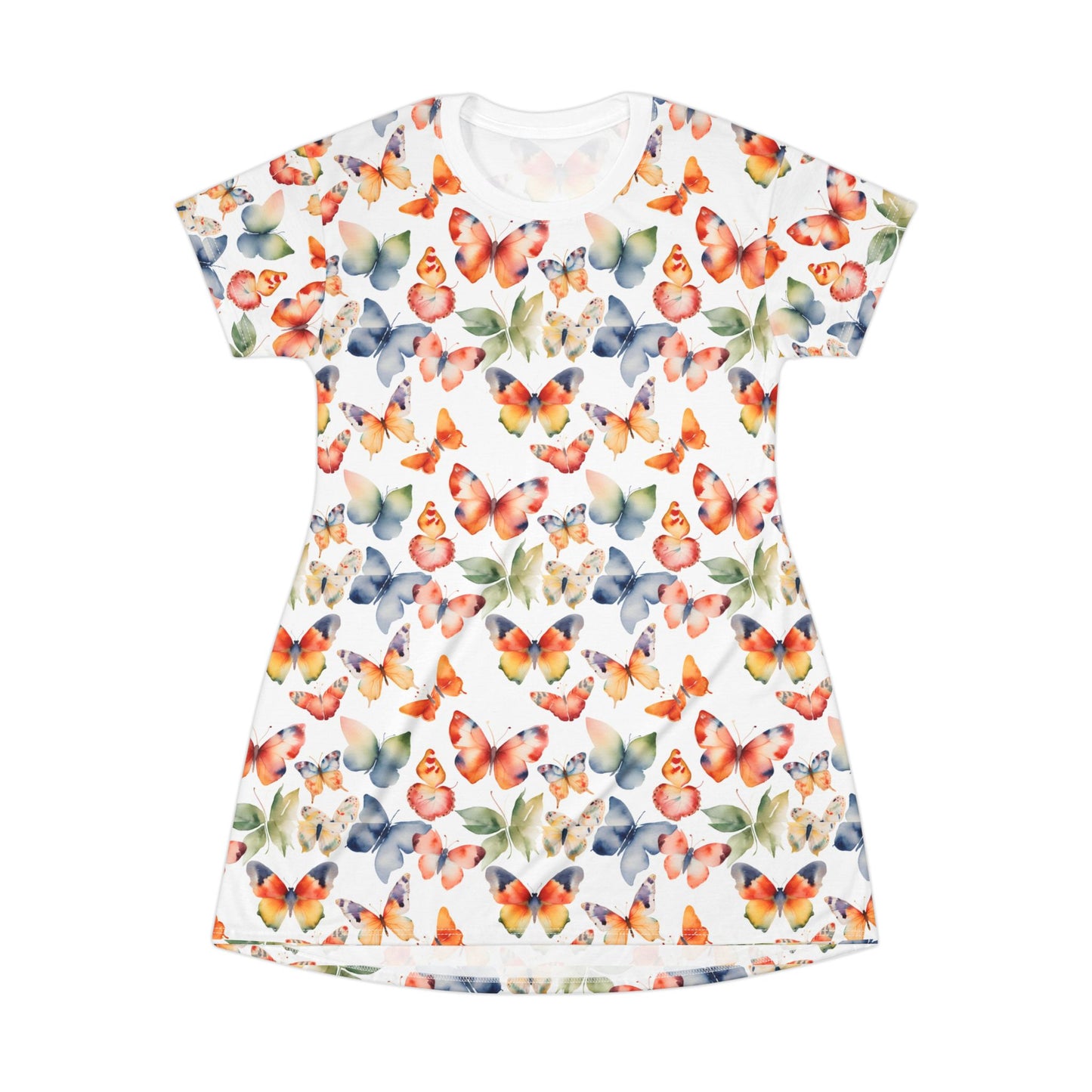 Butterfly Print T-Shirt Dress for Spring & Summer Style