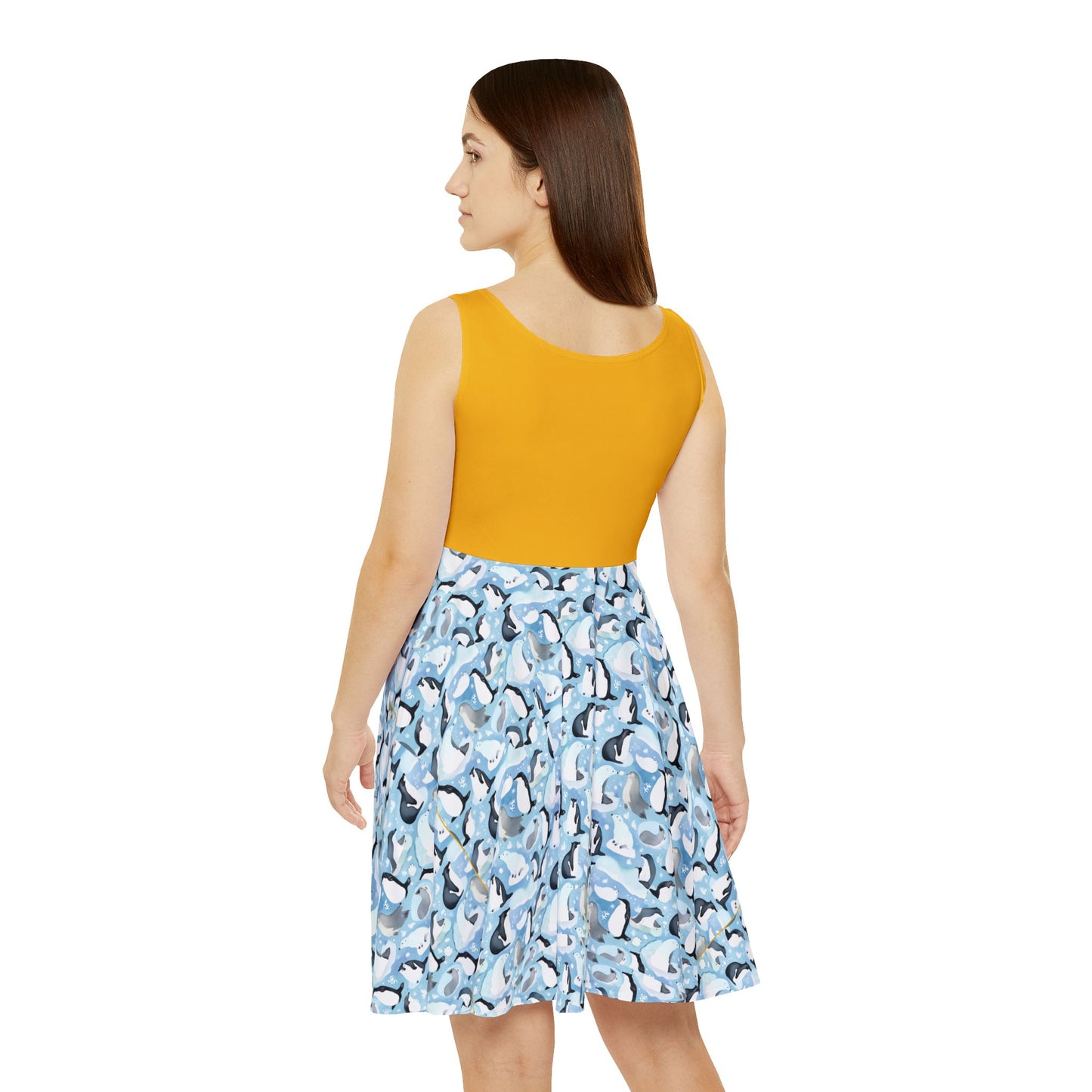 Cute Penguin Pattern Women's Skater Dress - Perfect for Summer & Casual Outings