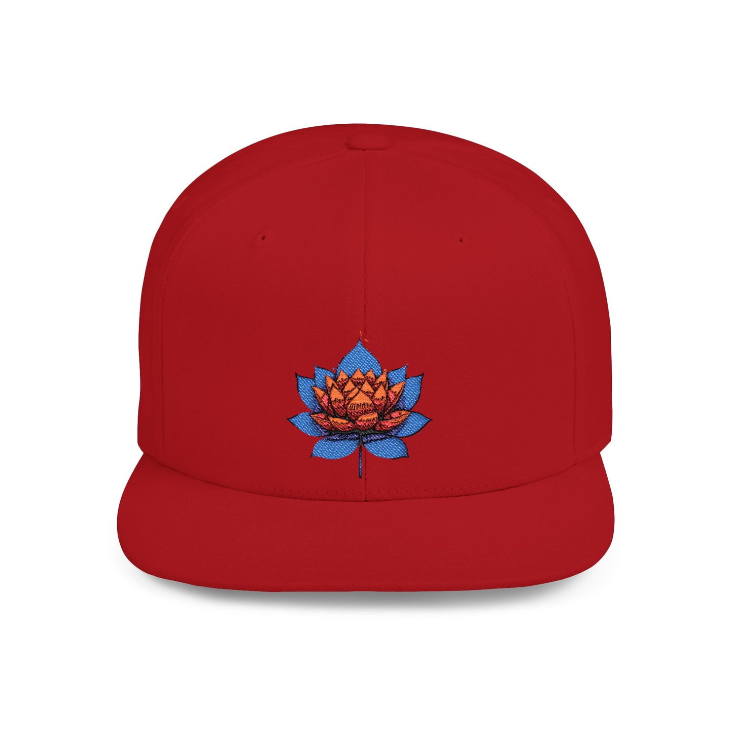 Lotus Flower Flat Bill Snapback Cap - Stylish & Versatile