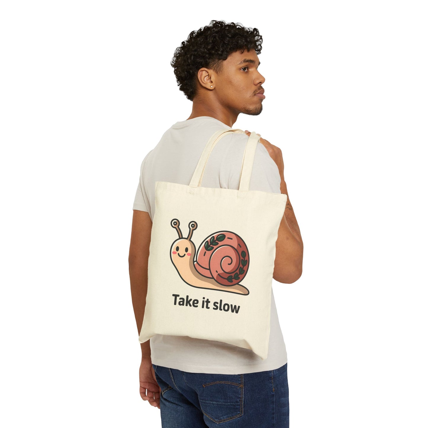 Whimsical Snail Tote Bag | Eco-Friendly Cotton Bag for Everyday Use, Shopping, Gifts, Beach, and Outdoor Adventures