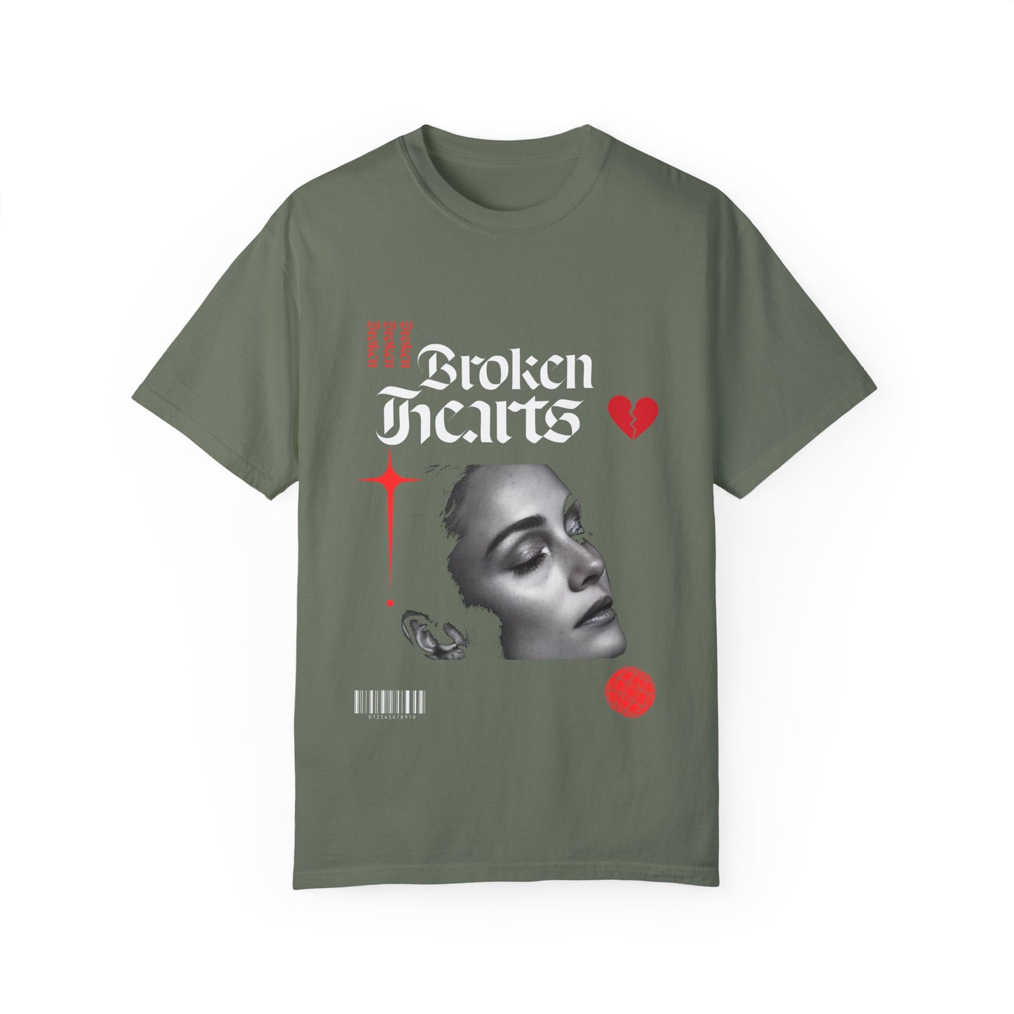 Broken Hearts Unisex Garment-Dyed T-Shirt - Trendy Graphic Tee for Casual Looks