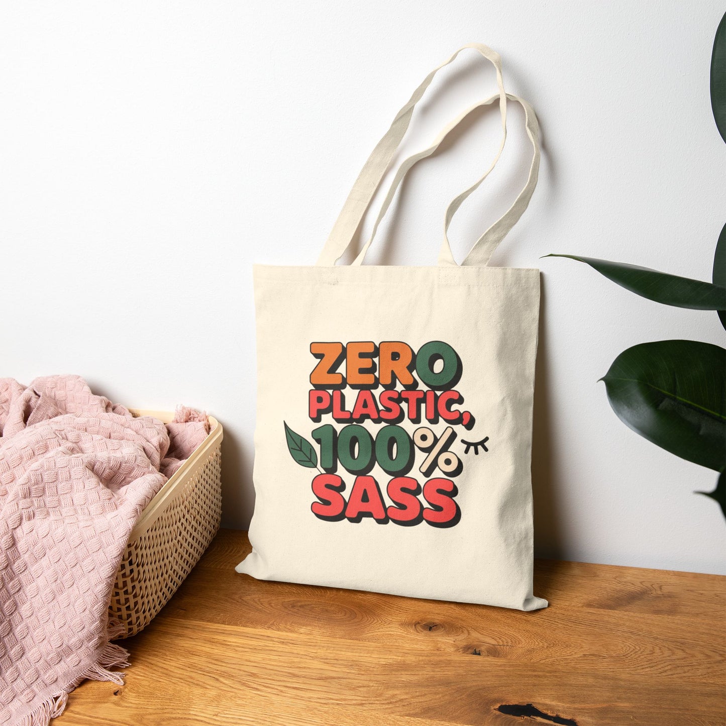 Sassy Eco-Friendly Cotton Canvas Tote Bag, Reusable Grocery Bag, Sustainable Shopping Tote, Gift for Eco-Conscious Friends, Fun Everyday Bag