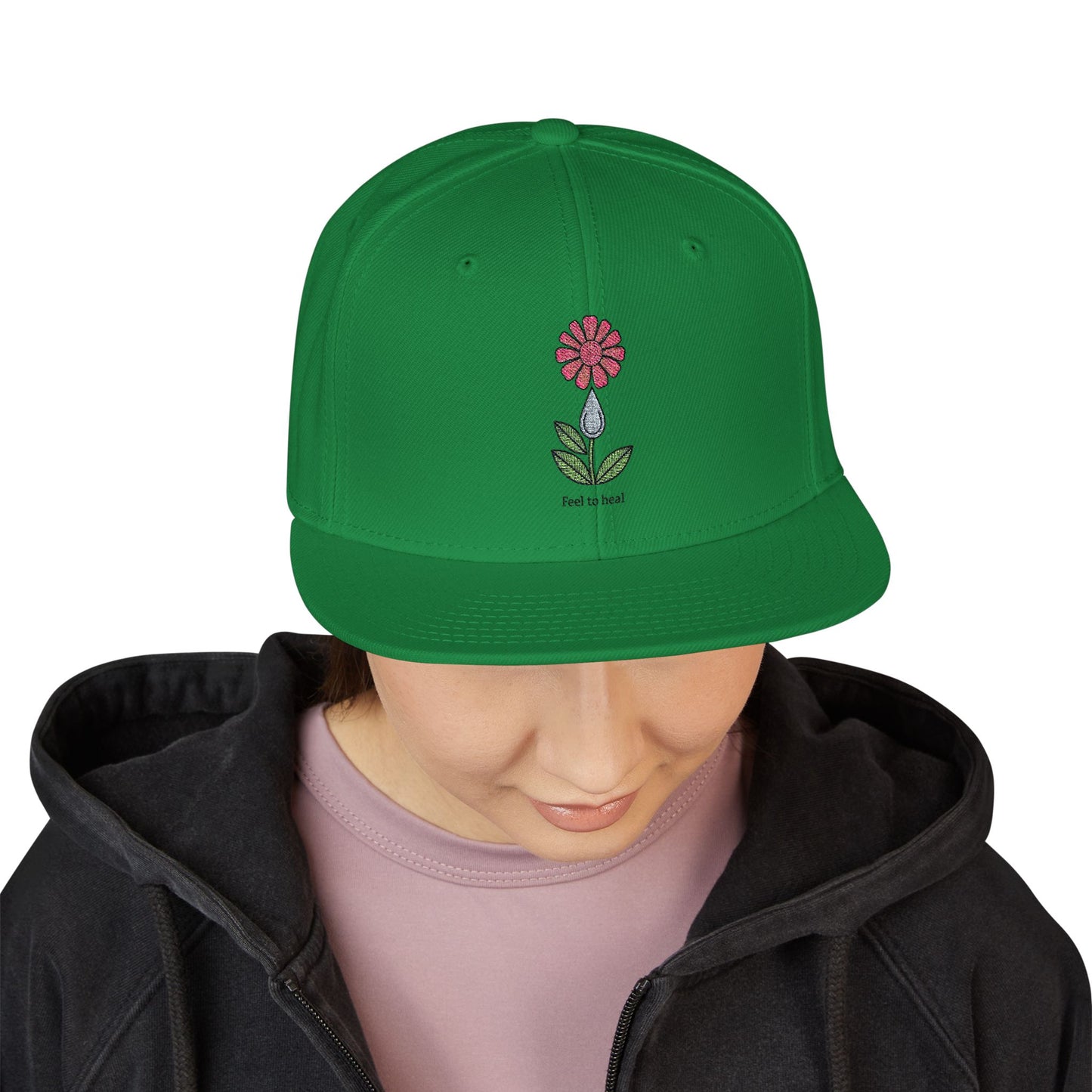 Embroidered Flower Snapback Cap, Casual Hat, Floral Cap, Outdoor Accessories, Summer Style, Perfect Gift for Flower Lovers