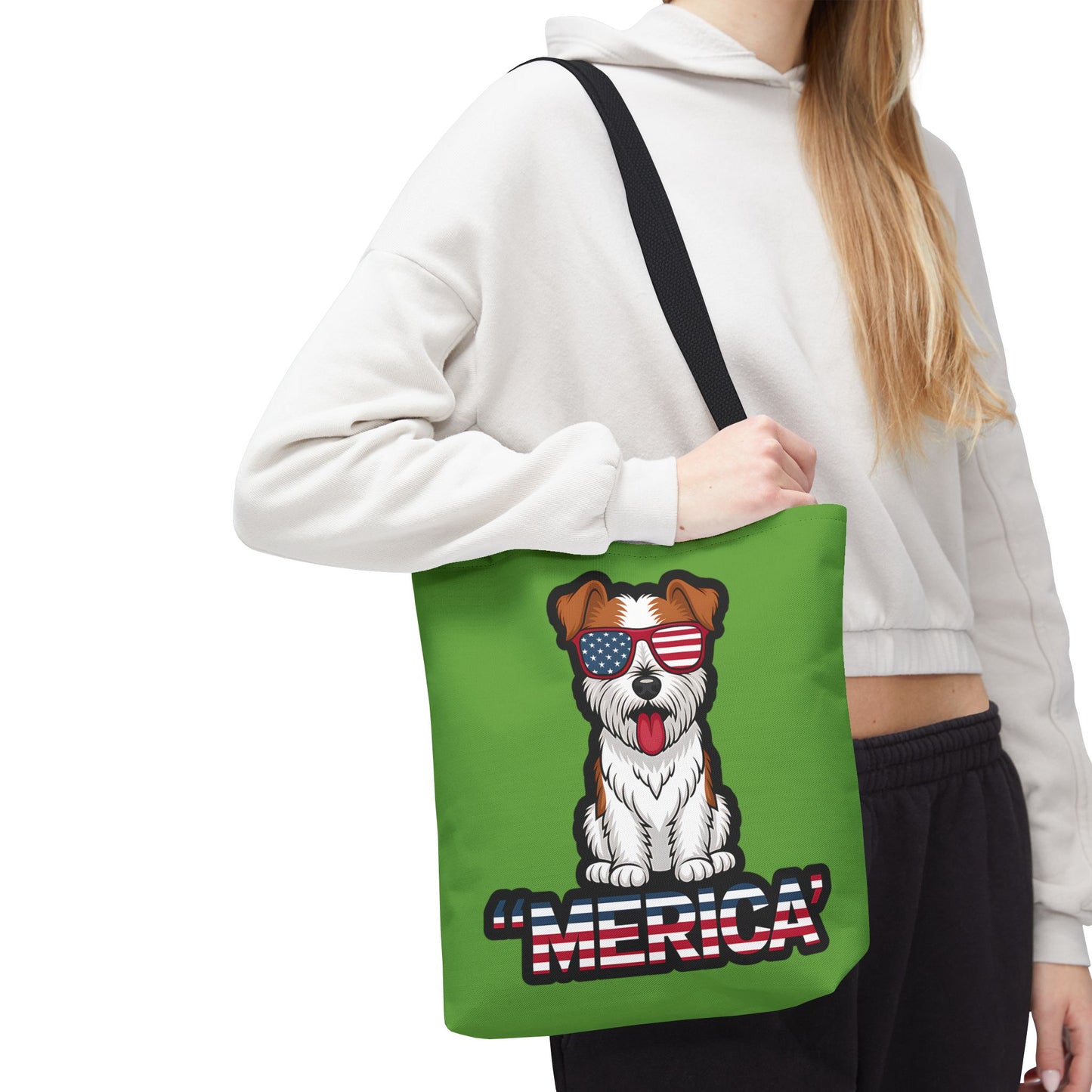 Patriotic Dog Tote Bag - Perfect for Dog Lovers, Fourth of July, Beach Trips, and Everyday Use, Cute Pet Lover Gift, AOP Design