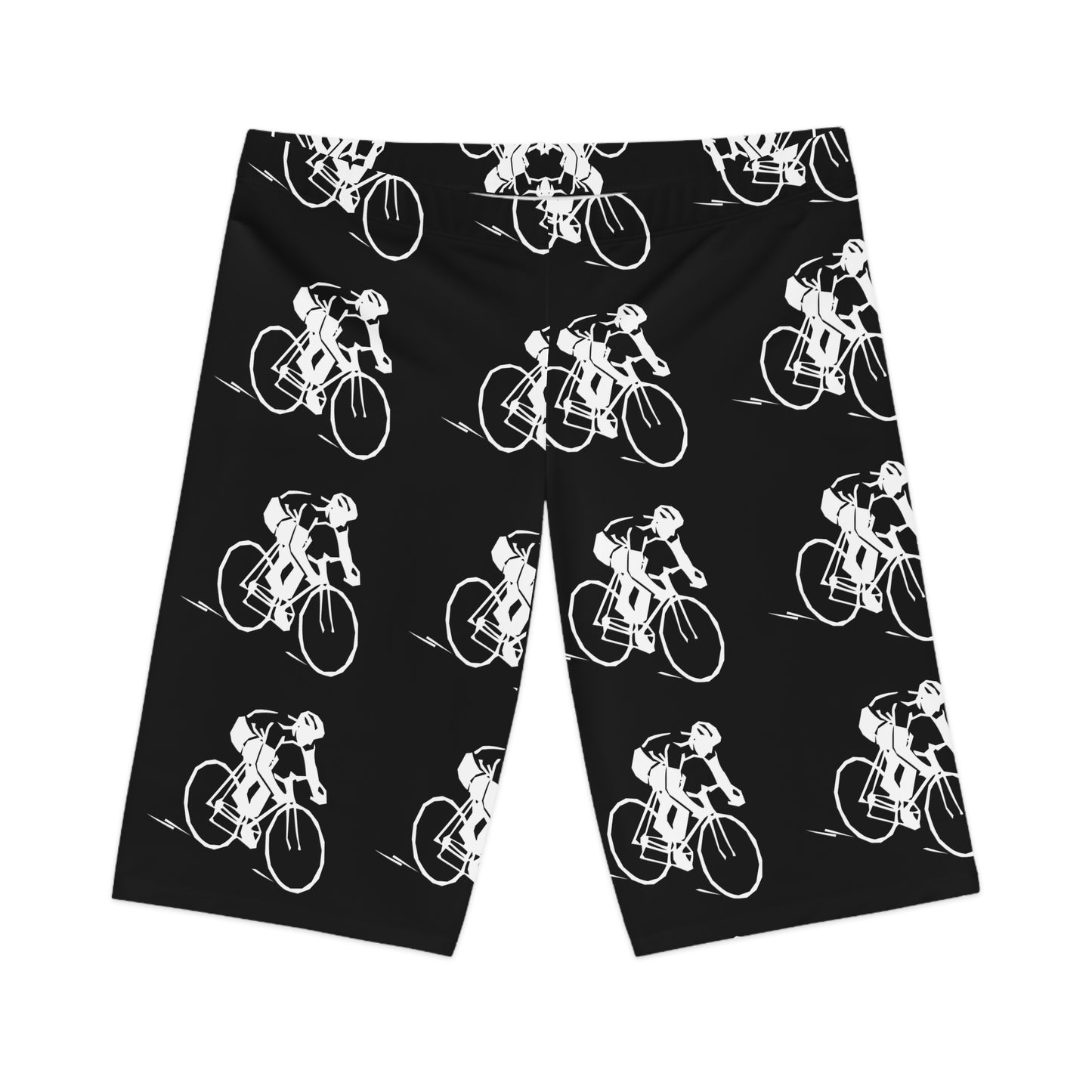 Women's Cycling Bike Shorts - Stylish Black with Bicycle Print
