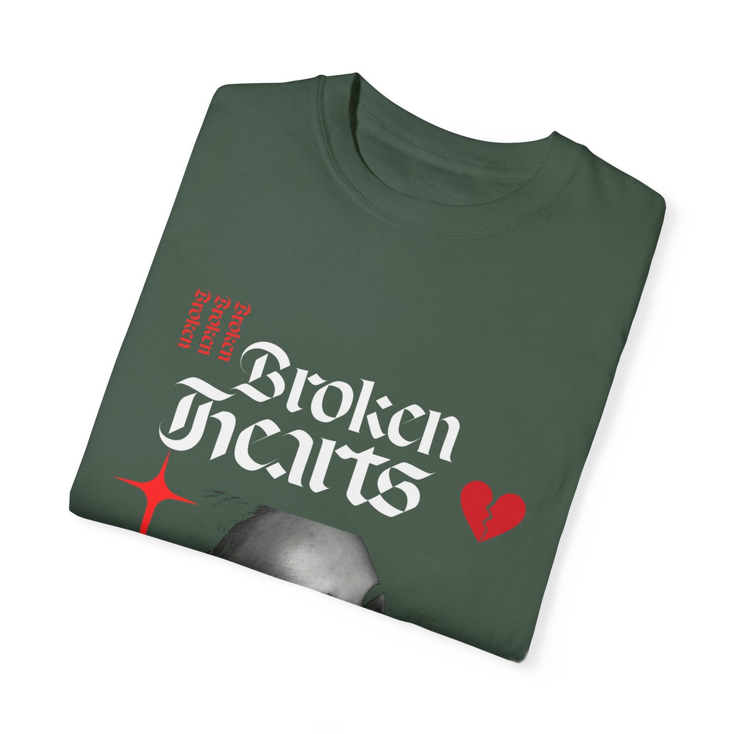 Broken Hearts Unisex Garment-Dyed T-Shirt - Trendy Graphic Tee for Casual Looks