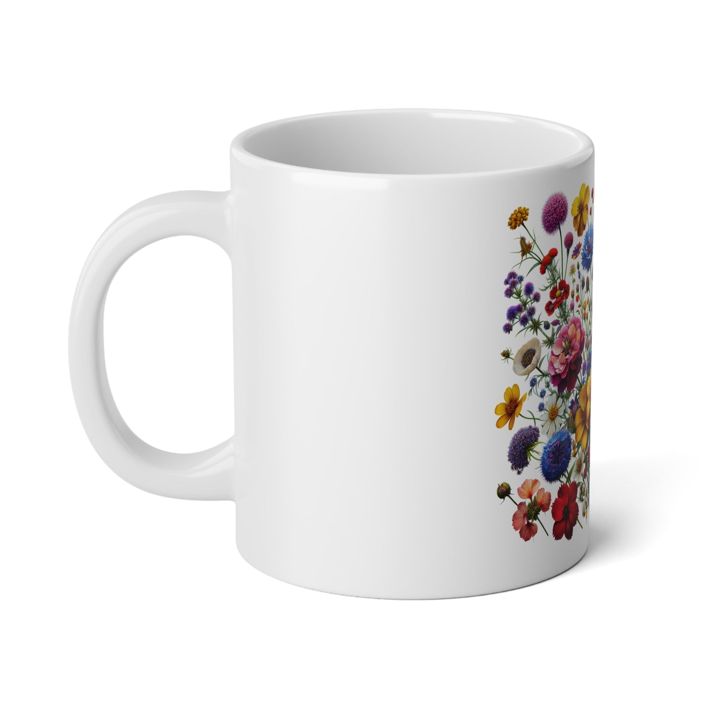 Colorful Floral Jumbo Mug - 20oz Coffee Cup for Nature Lovers