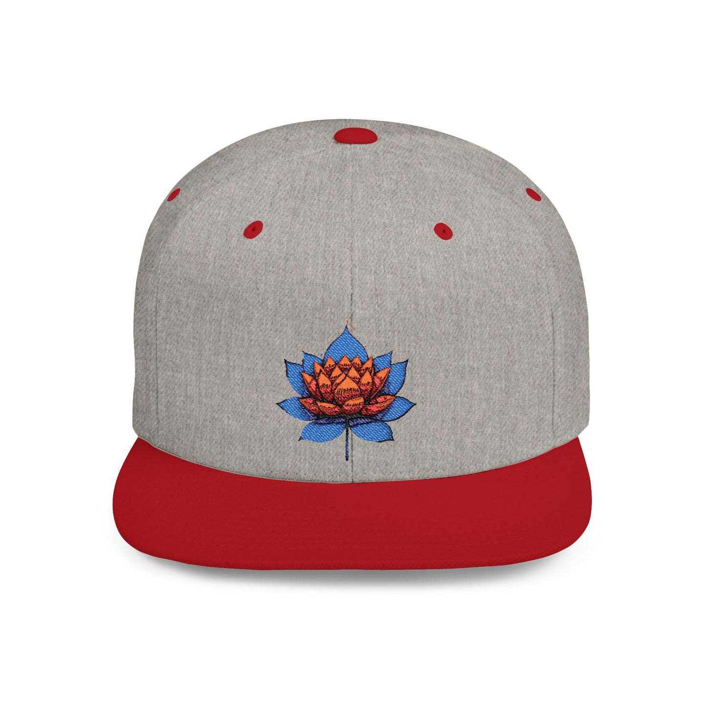 Lotus Flower Flat Bill Snapback Cap - Stylish & Versatile