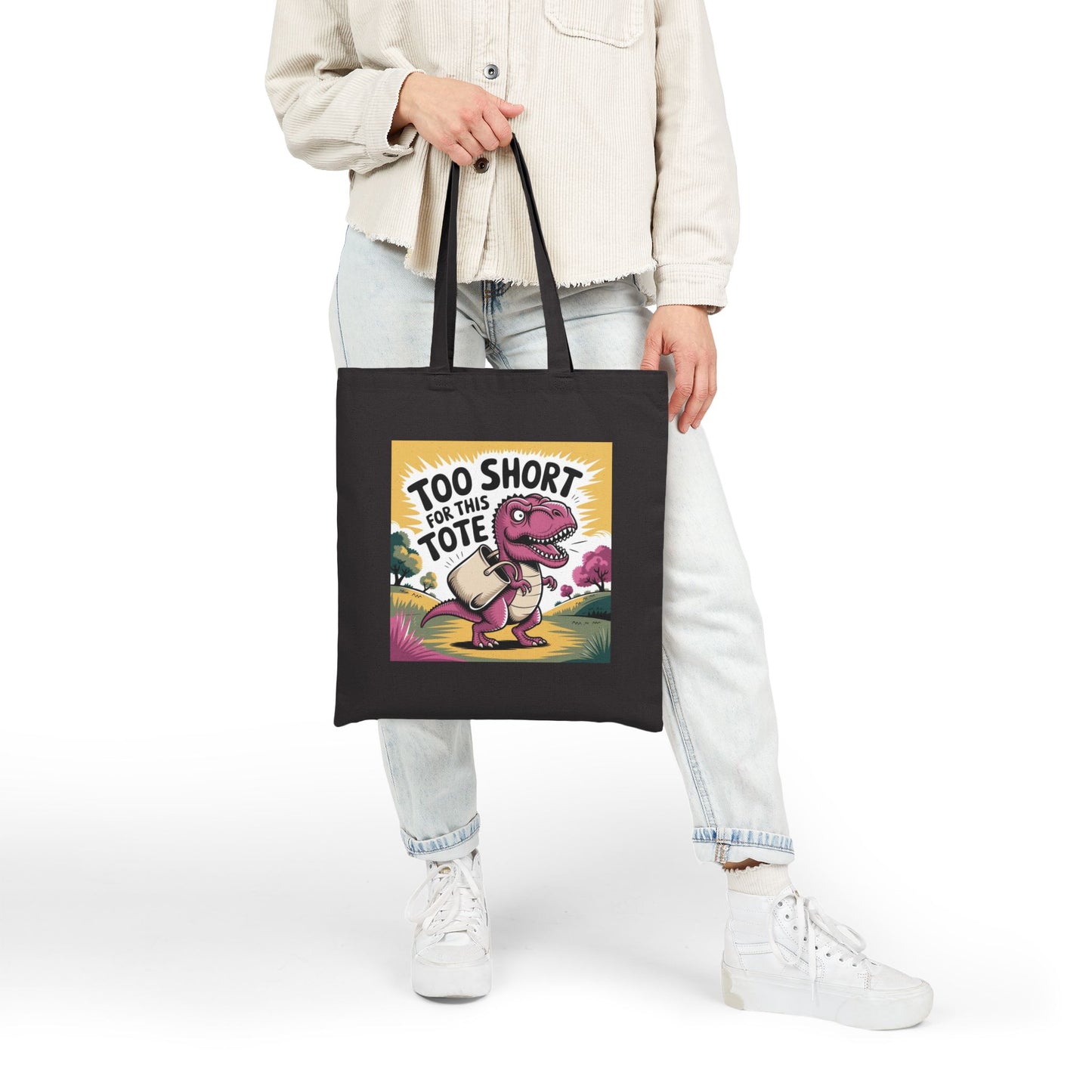 Funny Dinosaur Tote Bag, Reusable Shopping Bag, Gift for Dinosaurs Lovers, Eco-Friendly Tote, Cute Canvas Bag