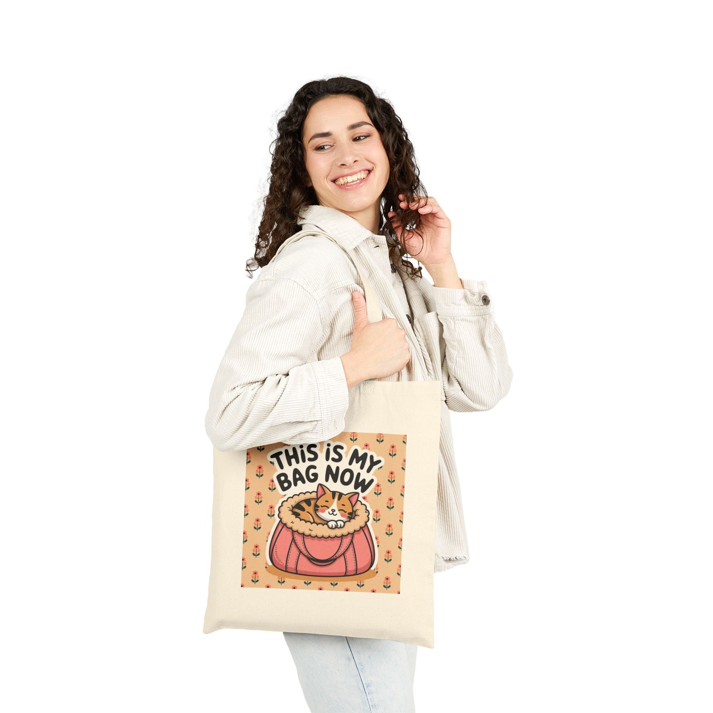Cute Cat Tote Bag, Pet Lover Gift, Eco-Friendly Shopping Bag, Casual Everyday Use, Funny Gift for Cat Owners