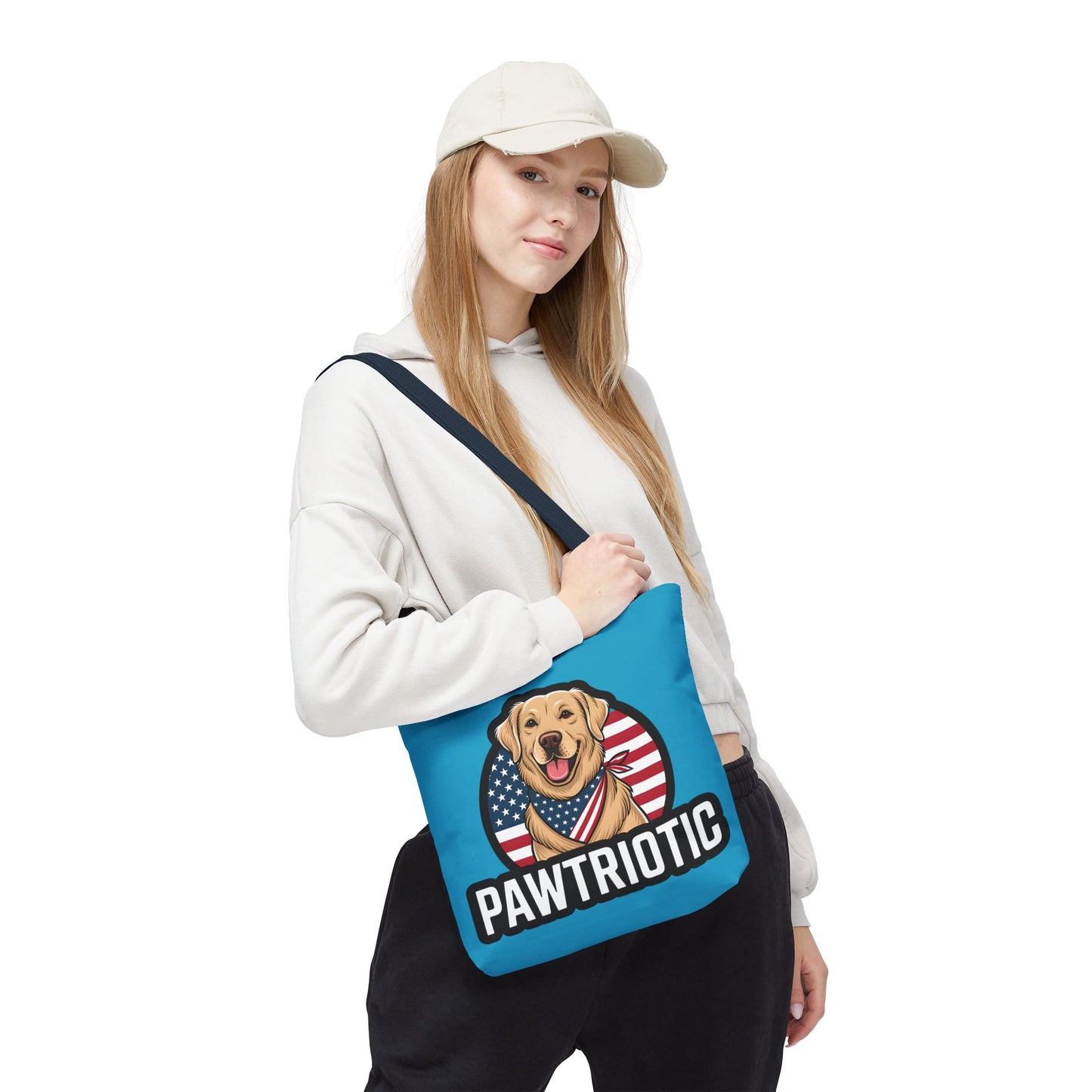 Pawtrotic Tote Bag, Dog Lover's Accessory, Patriotic Dog Tote, Animal Appreciation Gift, Fourth of July Celebration