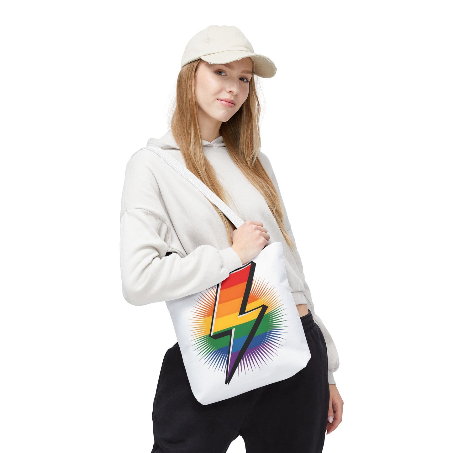 Rainbow Lightning Tote Bag - Vibrant Stylish Eco-Friendly Carryall