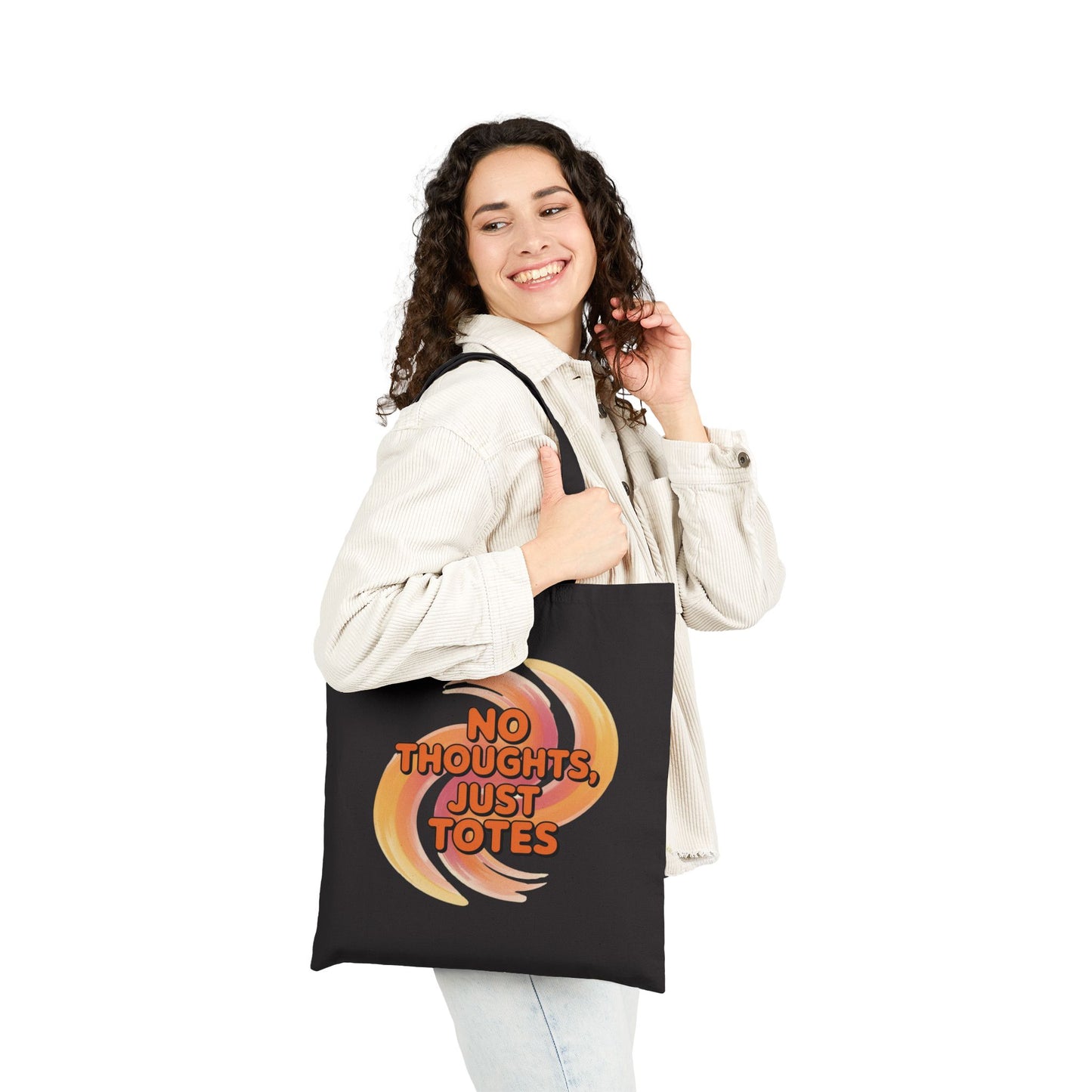 No Thoughts, Just Totes Cotton Canvas Tote Bag | Eco-Friendly Shopping Bag, Gift for Friend, Carryall, Beach Bag, Market Tote