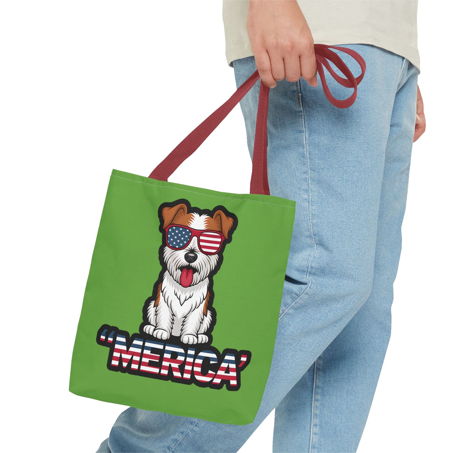 Patriotic Dog Tote Bag - Perfect for Dog Lovers, Fourth of July, Beach Trips, and Everyday Use, Cute Pet Lover Gift, AOP Design