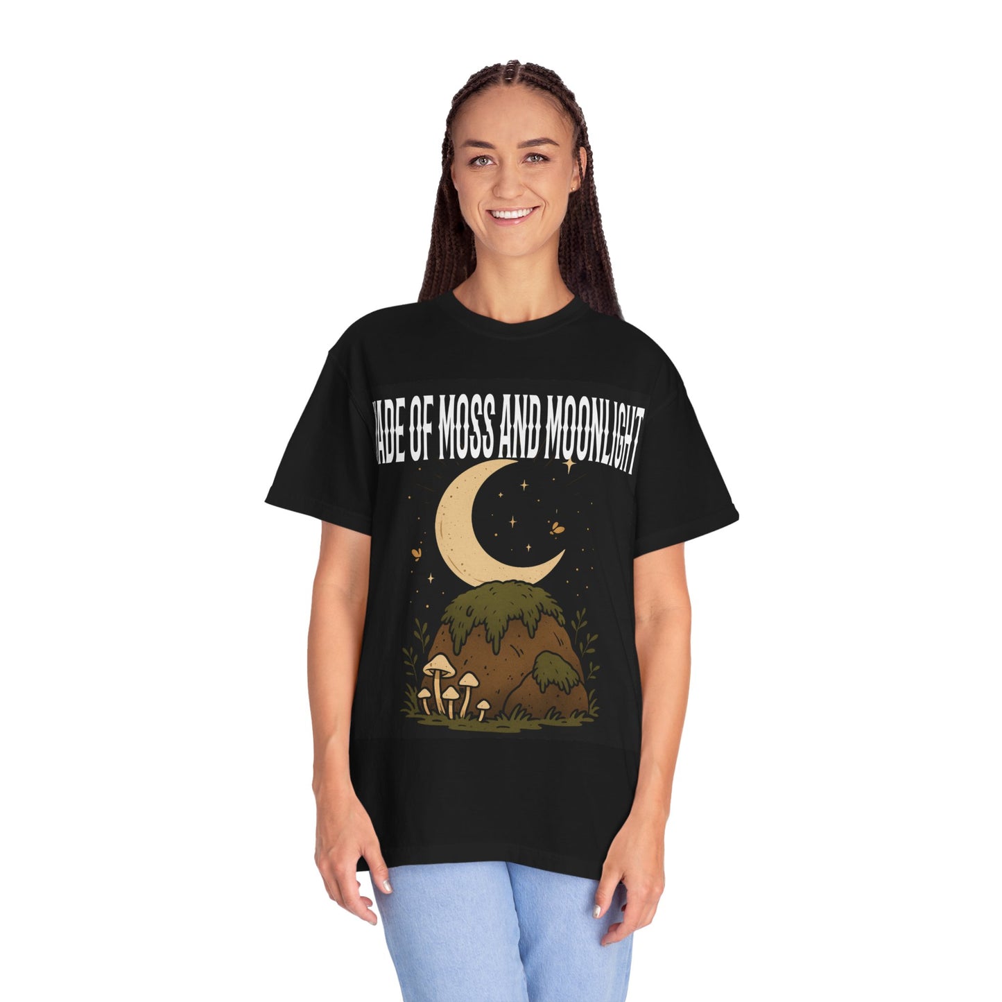 Made of Moss and Moonlight Unisex T-shirt | Cozy Nature Vibe Shirt for Eco Lovers, Perfect for Camping, Gifts, Chill Days, Earth Day