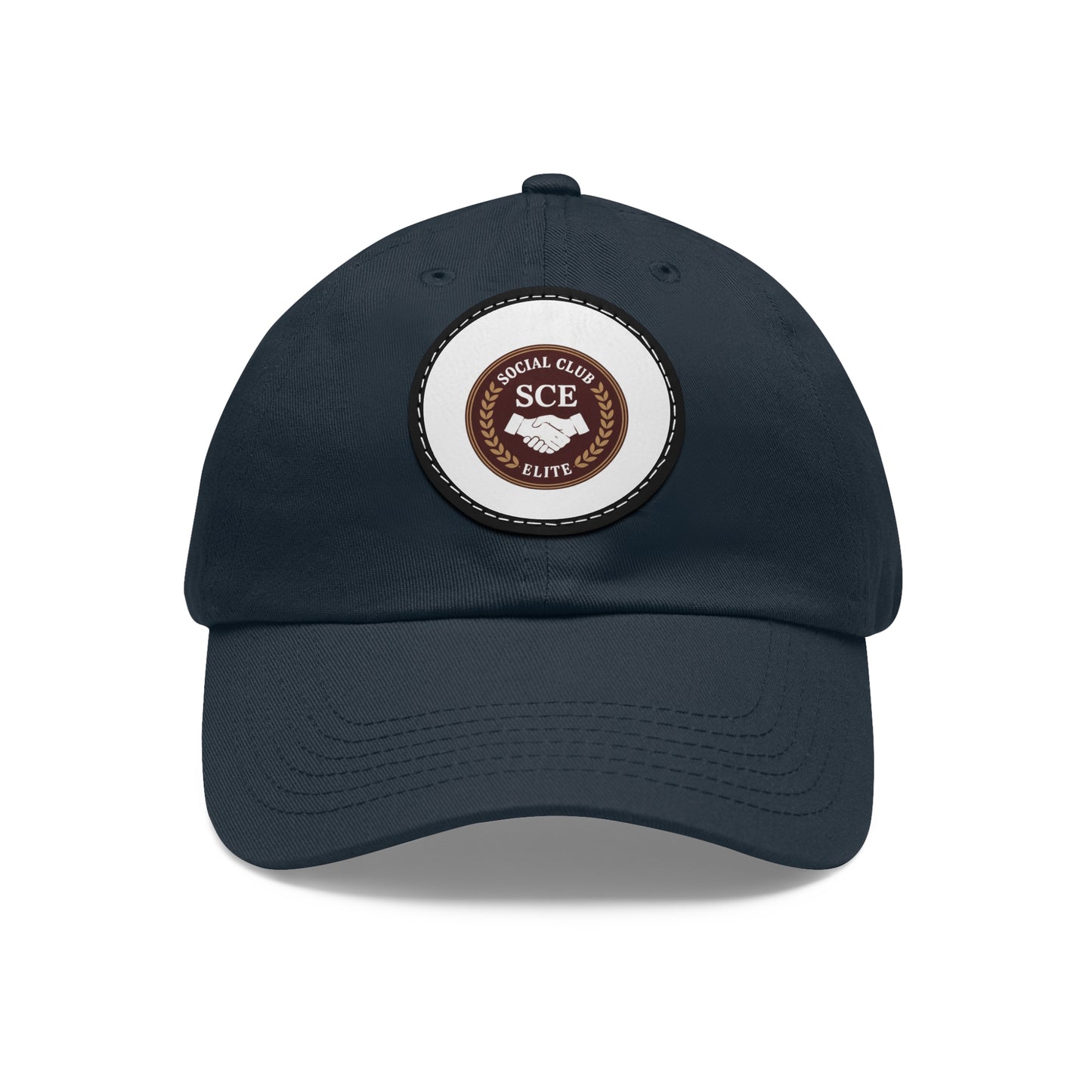 Custom Round Leather Patch Dad Hat for Casual Style