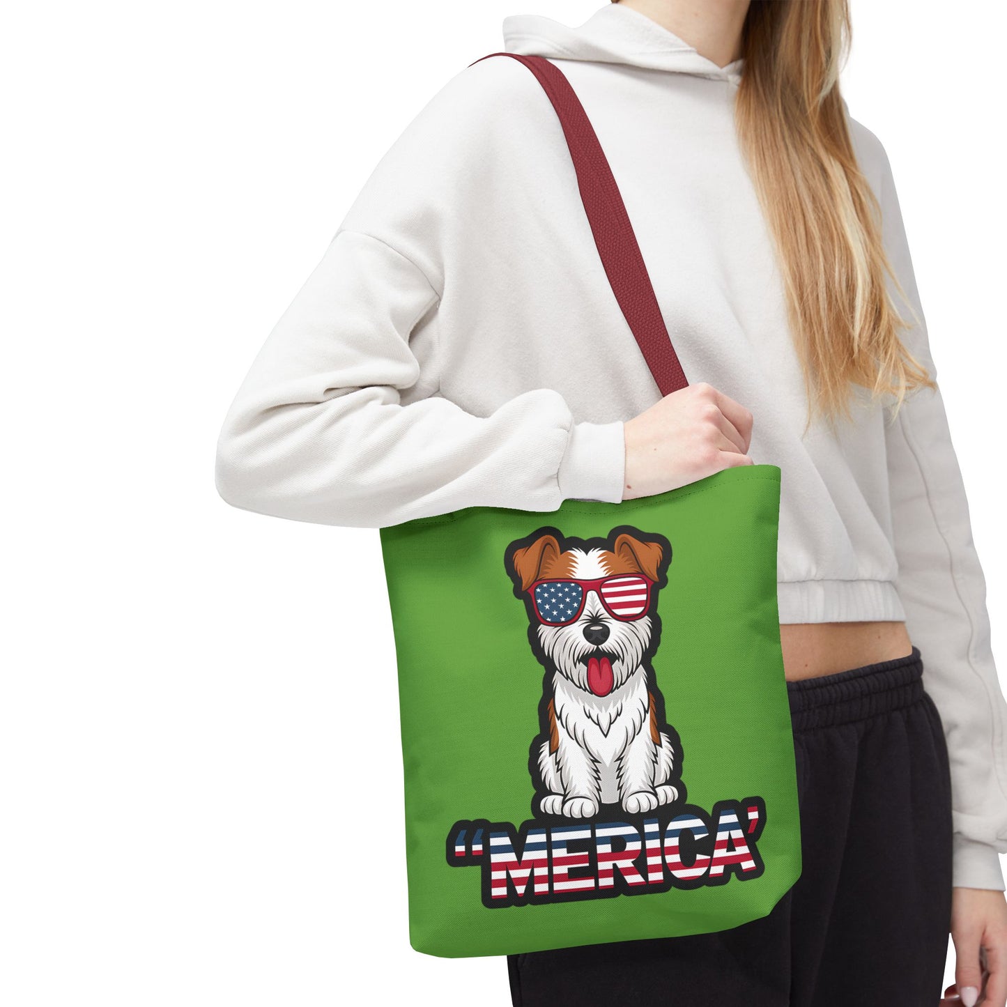 Patriotic Dog Tote Bag - Perfect for Dog Lovers, Fourth of July, Beach Trips, and Everyday Use, Cute Pet Lover Gift, AOP Design