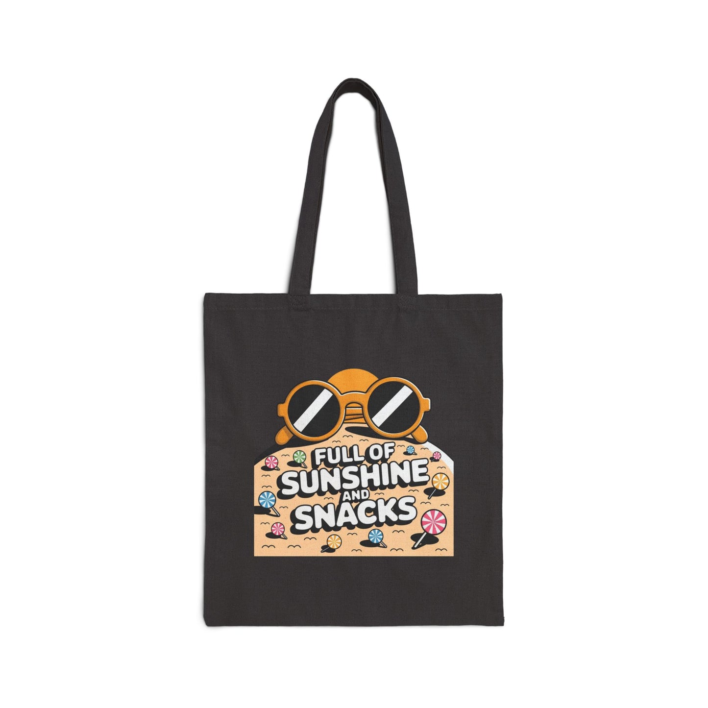 Sunny Snacks Cotton Canvas Tote Bag | Beach Bag, Grocery Tote, Summer Accessory, Gift for Food Lovers, Eco-Friendly Shopping Bag