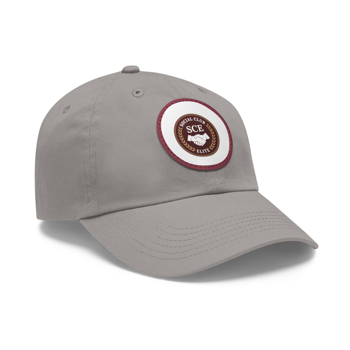 Custom Round Leather Patch Dad Hat for Casual Style