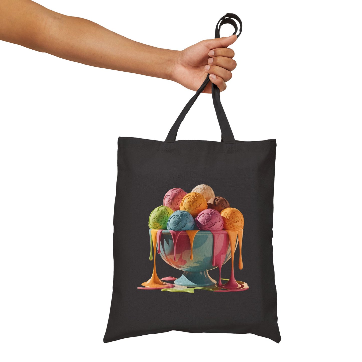 Colorful Ice Cream Tote Bag, Eco-Friendly Shopping Bag, Summer Gift, Beach Bag, Unique Grocery Tote, Fun Picnic Accessory