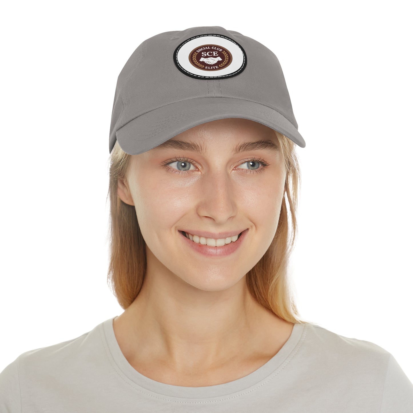 Custom Round Leather Patch Dad Hat for Casual Style