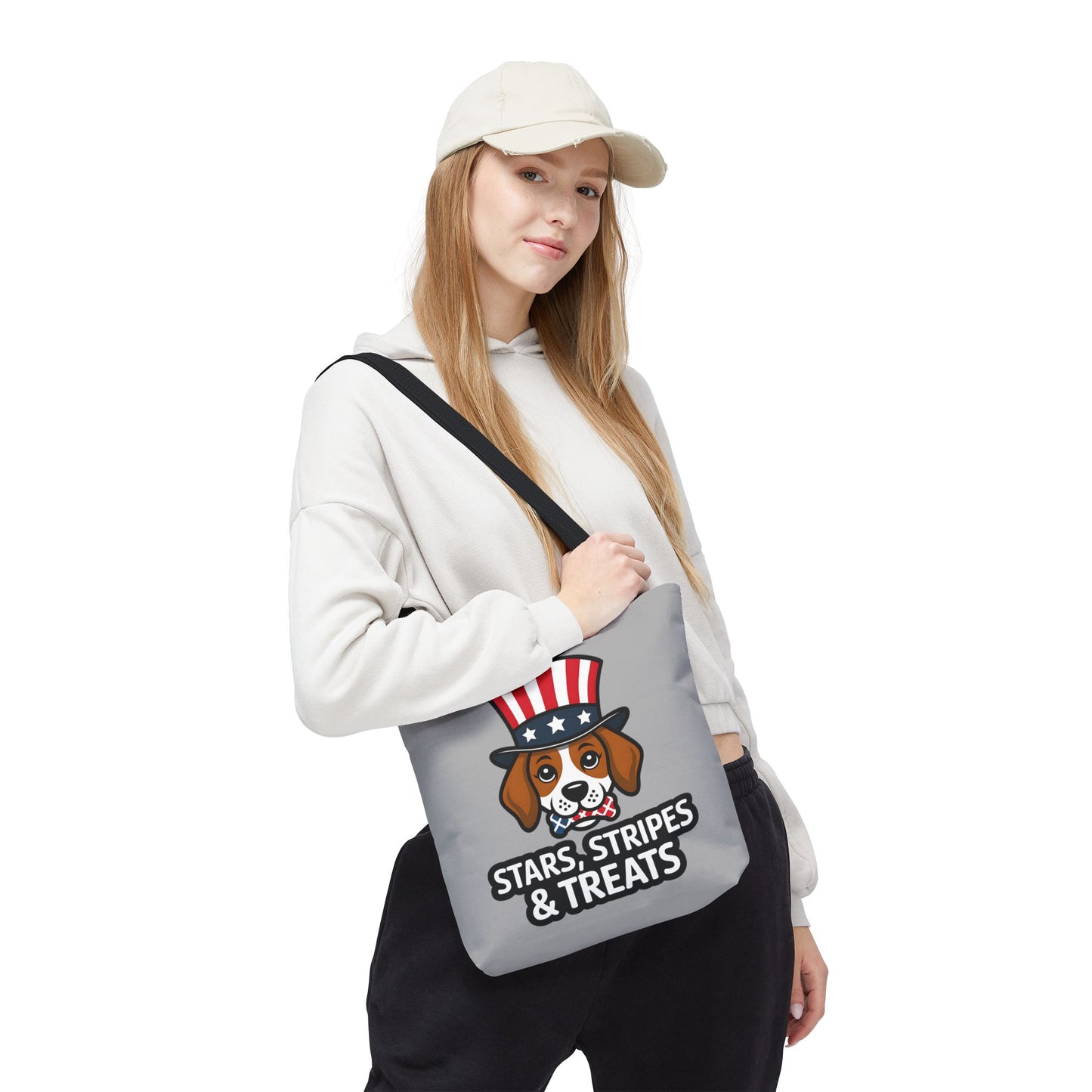Patriotic Dog Tote Bag - Stars, Stripes & Treats - Cute Pet Lover Gift, Summer Fair, Dog Lovers, July 4th, Everyday Use