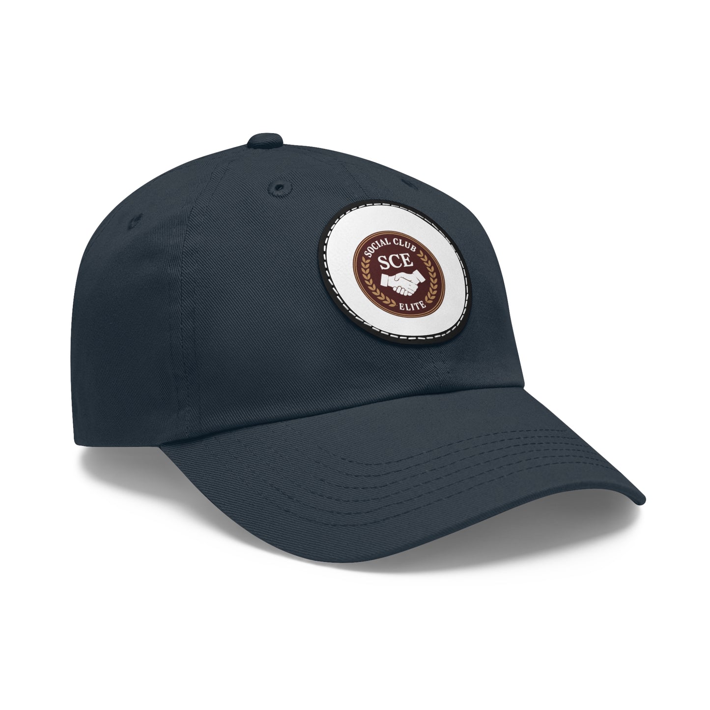 Custom Round Leather Patch Dad Hat for Casual Style
