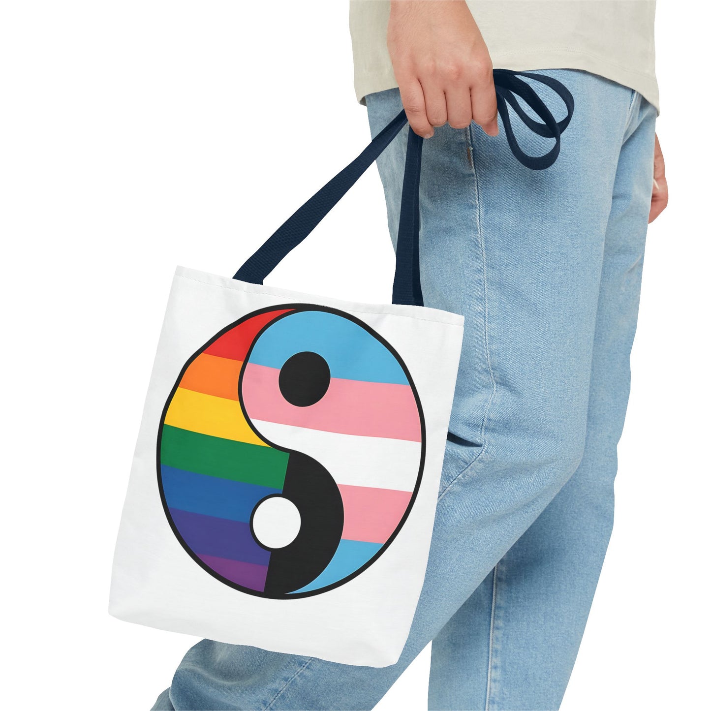 Yin Yang Pride Tote Bag - Colorful LGBTQ+ Symbol for Everyday Use
