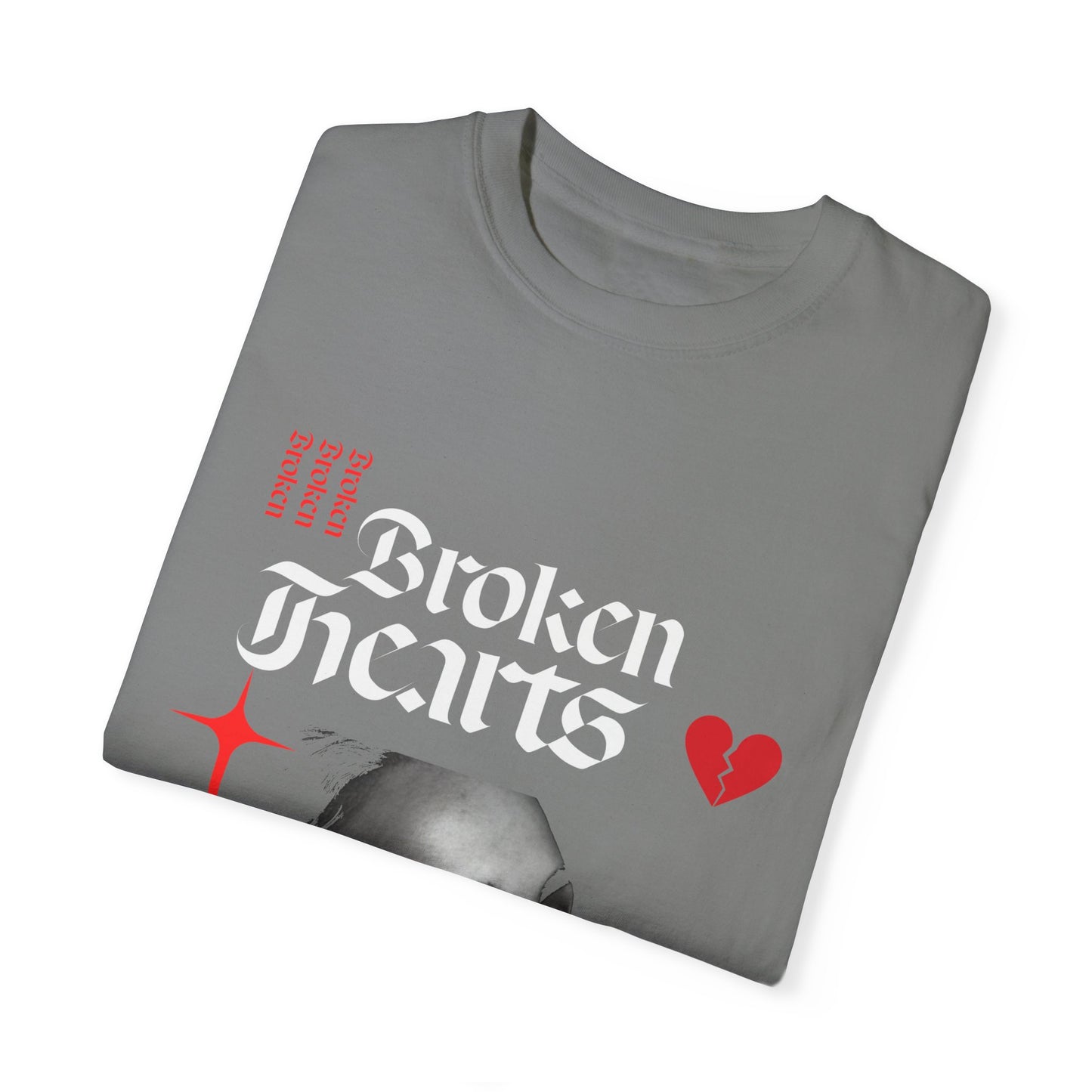 Broken Hearts Unisex Garment-Dyed T-Shirt - Trendy Graphic Tee for Casual Looks